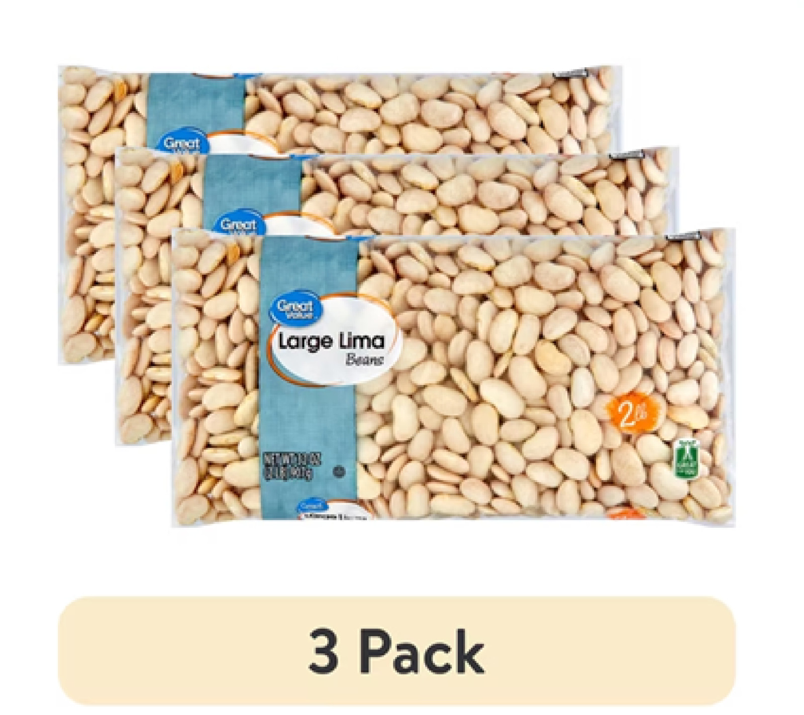 (3 Pack)  Large Lima Beans, 32 Oz