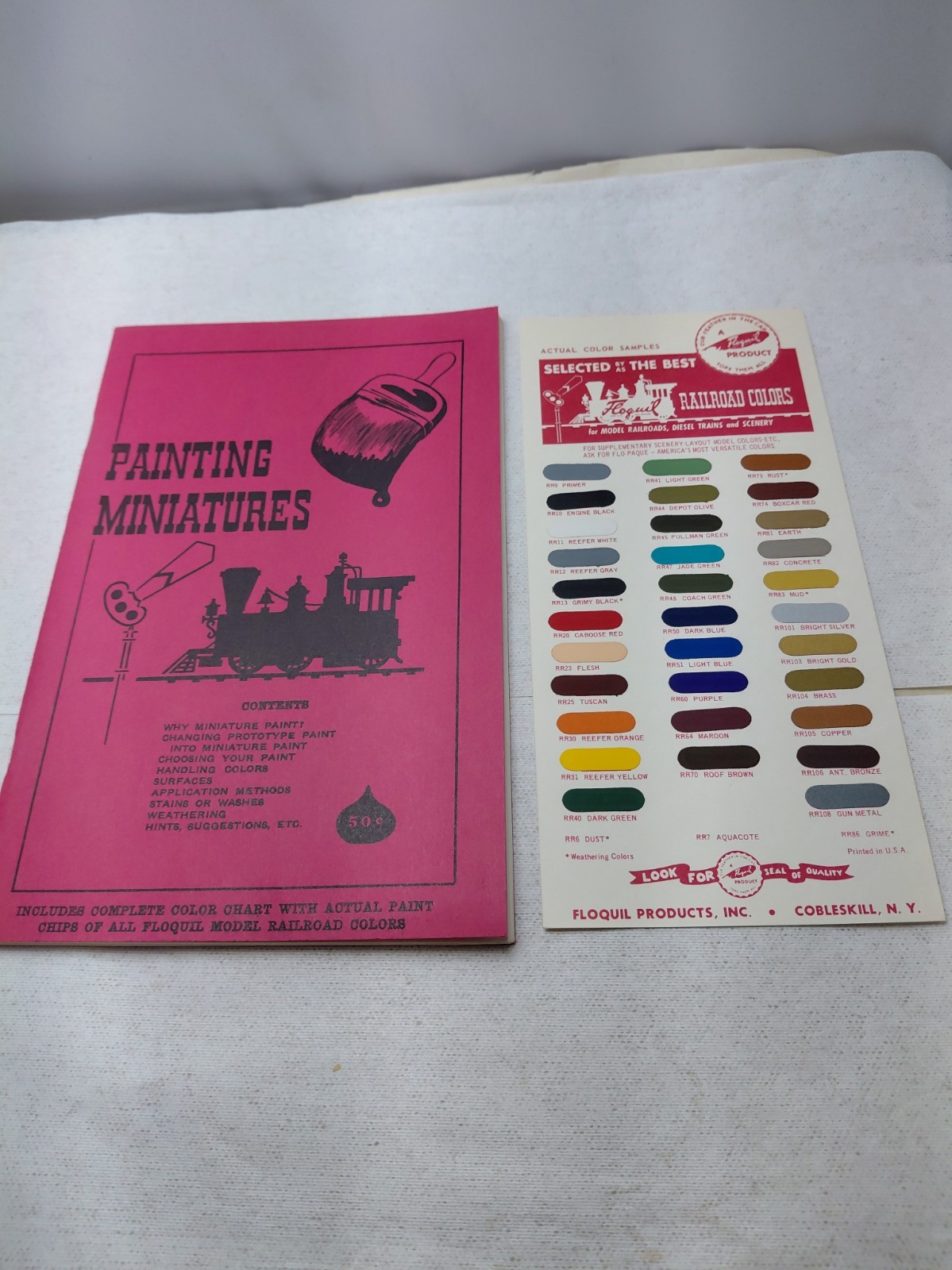 Painting Miniatures Booklet © 1961 1965 Print  w/ Floquil Color Sample Chart