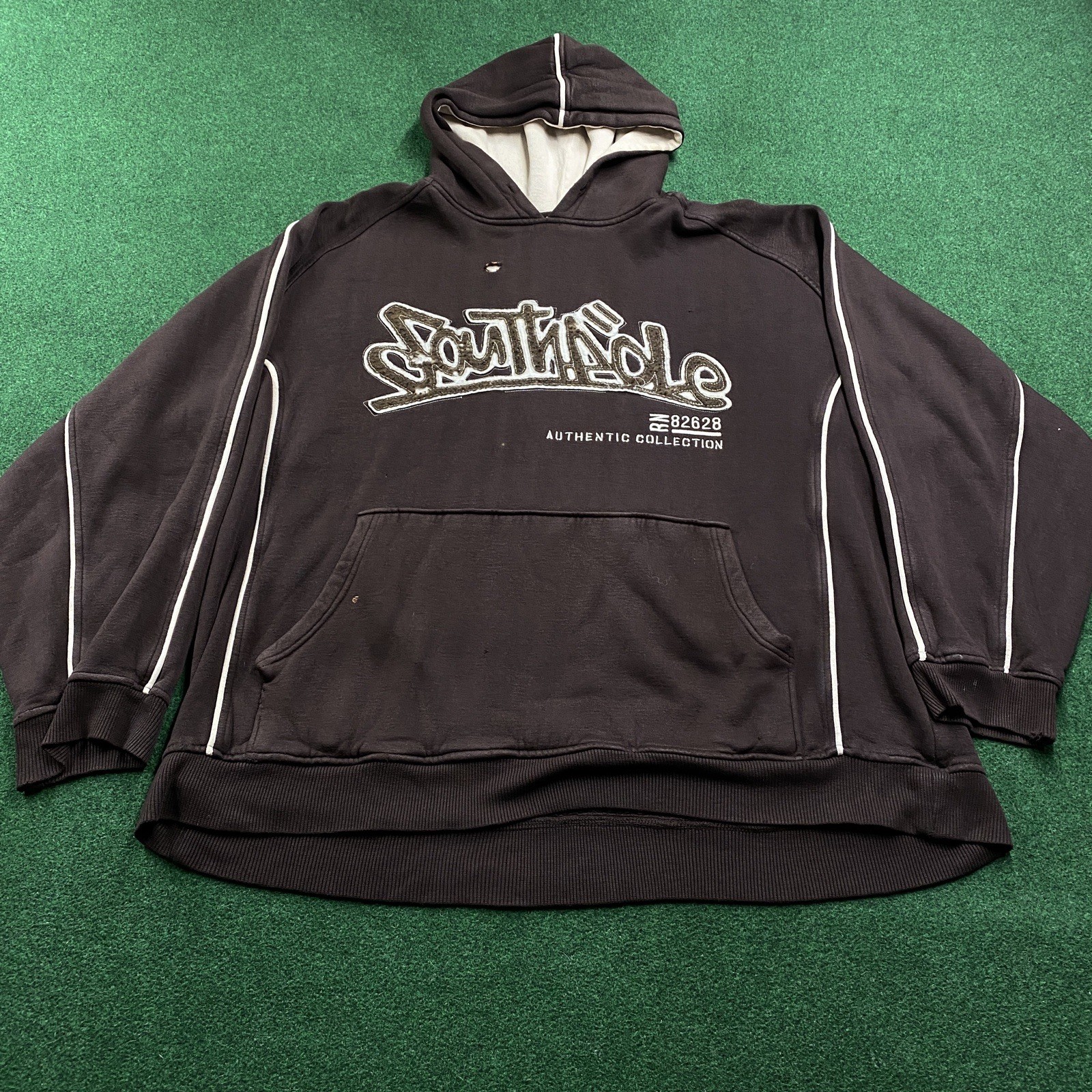 Vintage Southpole Hoodie Mens XL Brown Y2K BAGGY Grunge Emo Punk Sweatshirt
