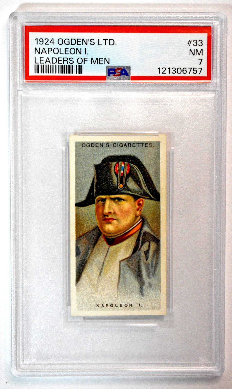 1924 Ogden's LTD. #33 Napoleon I Leaders of Men PSA 7 NM Low Pop Rare 1924 Ogden's LTD. #33 Napoleon I Leaders of Men PSA 7 NM Low Pop Rare