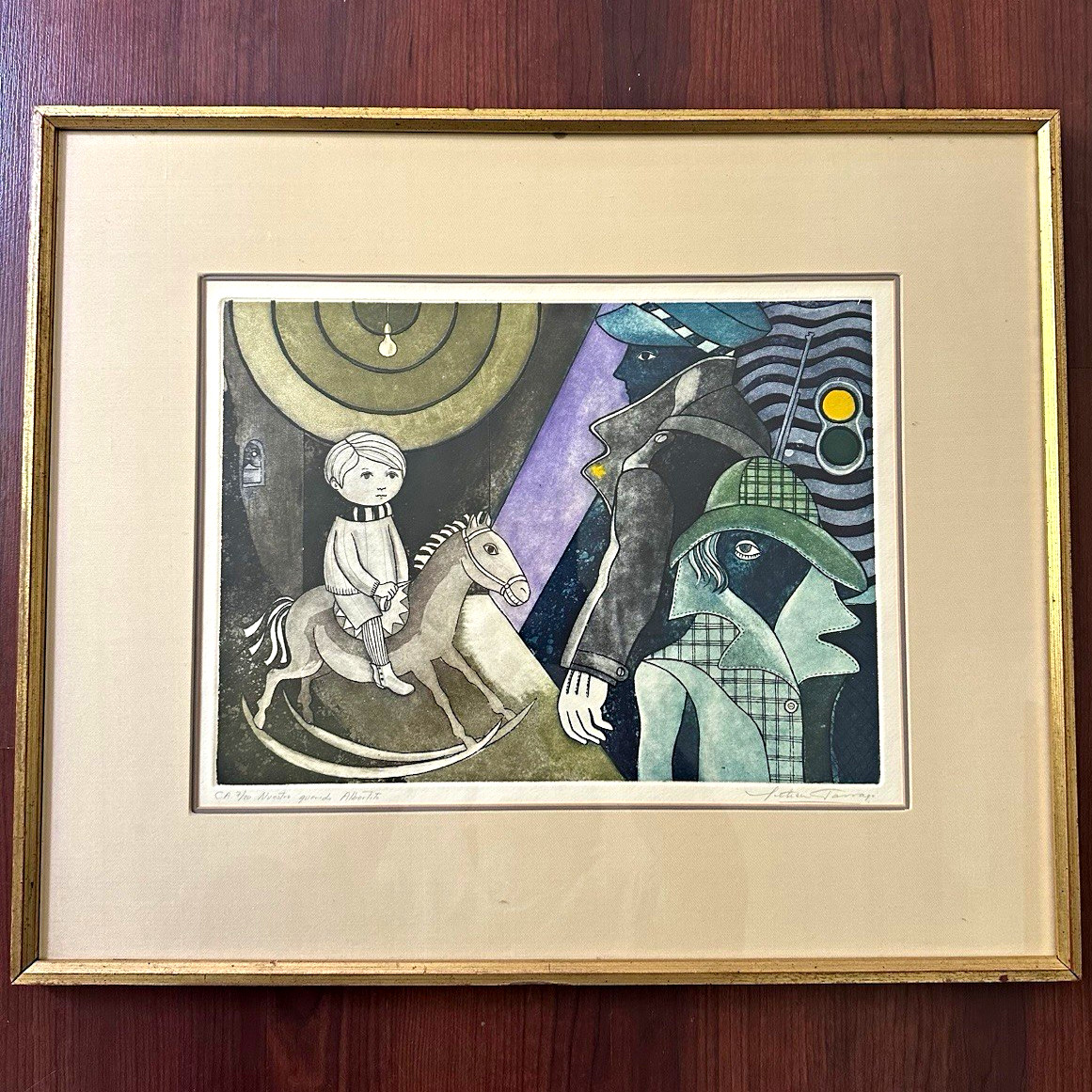 Leticia Tarrago Signed Numbered Limited Edition Etching Print Matted Framed
