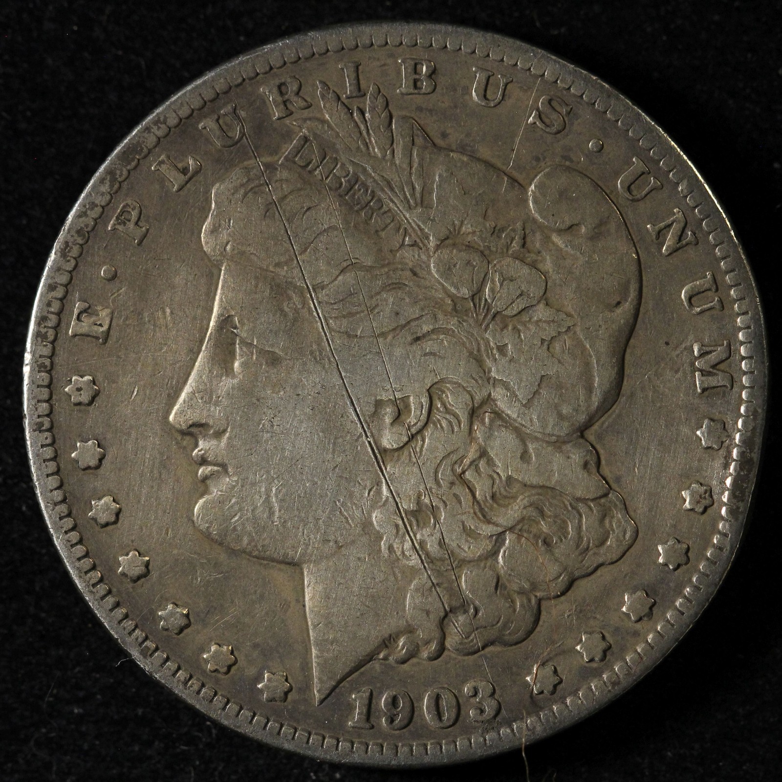 1903-S $1 Morgan Silver Dollar-Scratch - USA 1903-S $1 Morgan Silver Dollar-Scratch - USA