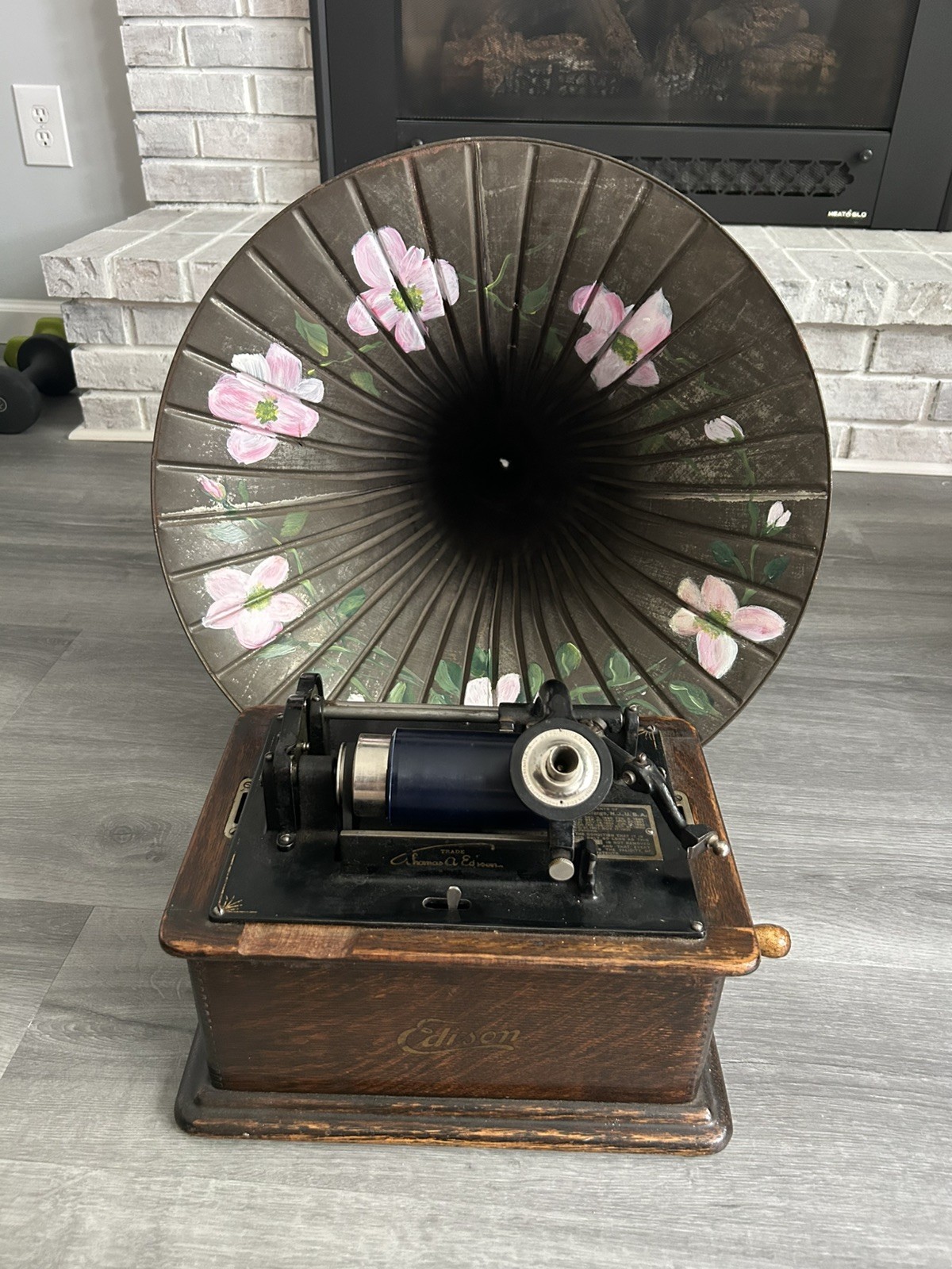 Edison Standard Phonograph W/Horn  S383283 c.1907 Oak Case AS IS