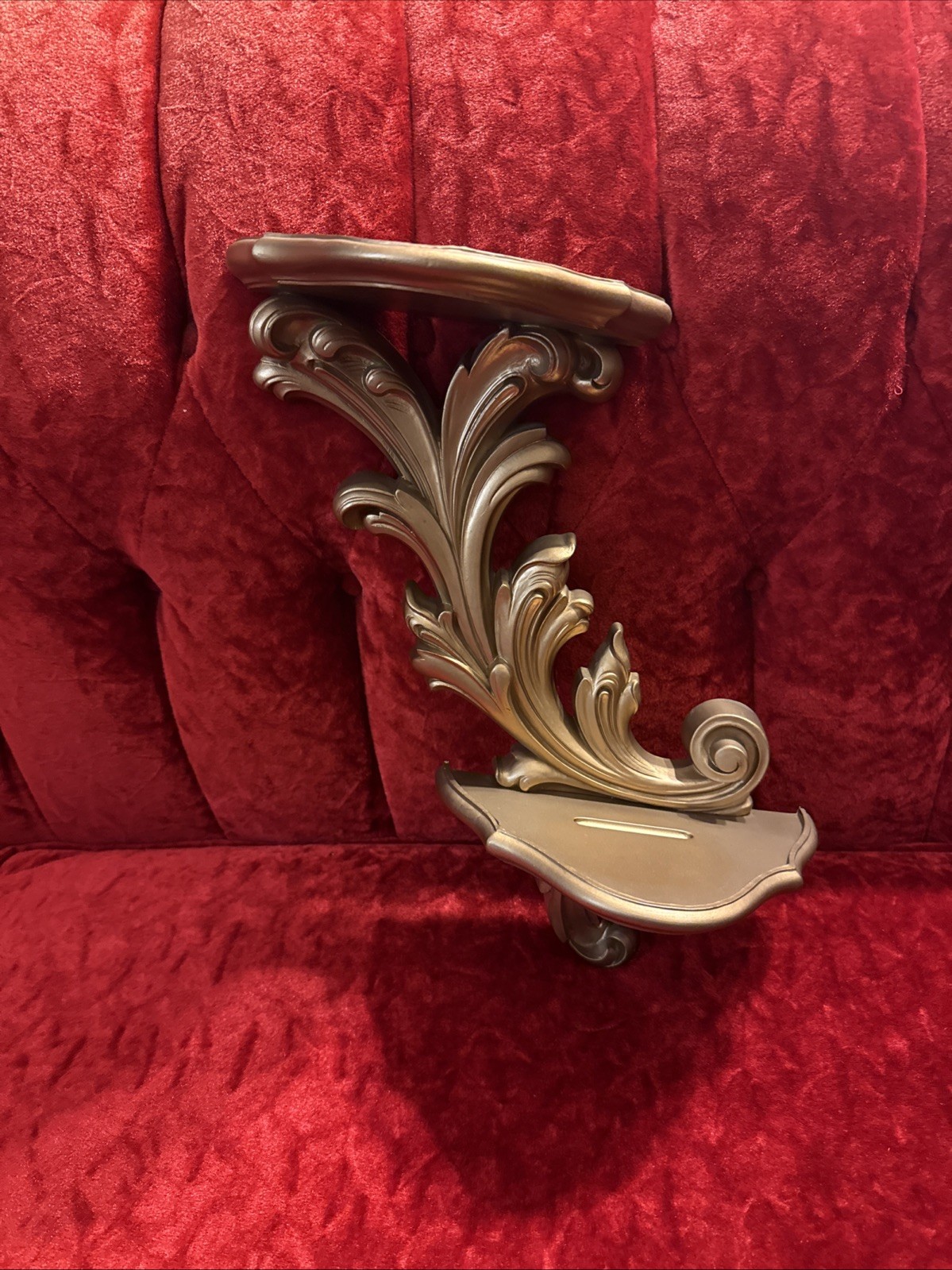 Vtg Florentine Ornate Gold Double Wall Shelf Home Interior Homco 13\