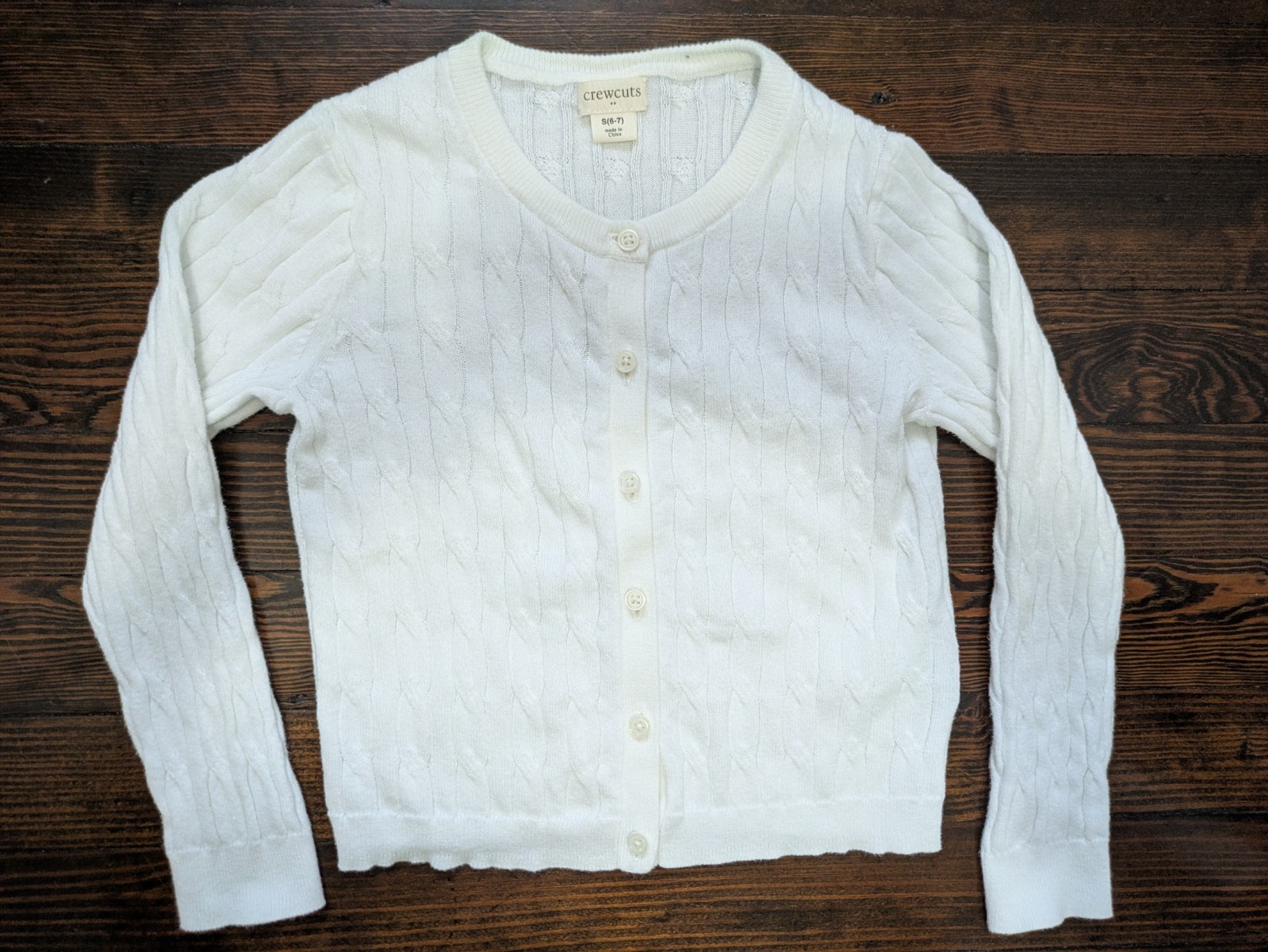 Crewcuts By J.Crew Casey Cardigan Girls Small Ivory Sweater Crewcuts By J.Crew Casey Cardigan Girls Small Ivory Sweater