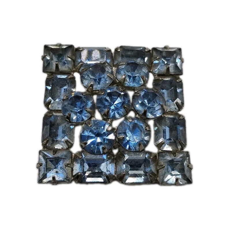 Vintage Early WEISSCO NY Rhinestone Brooch 1.5” Square Cocktail Pin 1940s Vintage Early WEISSCO NY Rhinestone Brooch 1.5” Square Cocktail Pin 1940s