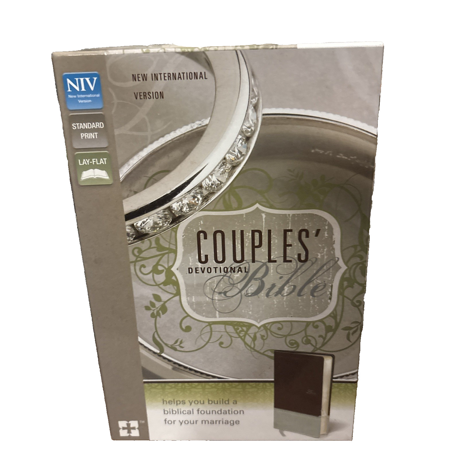 NIV Couples\' Devotional Bible [Brown/Silver] by Zondervan (2012, Leather)