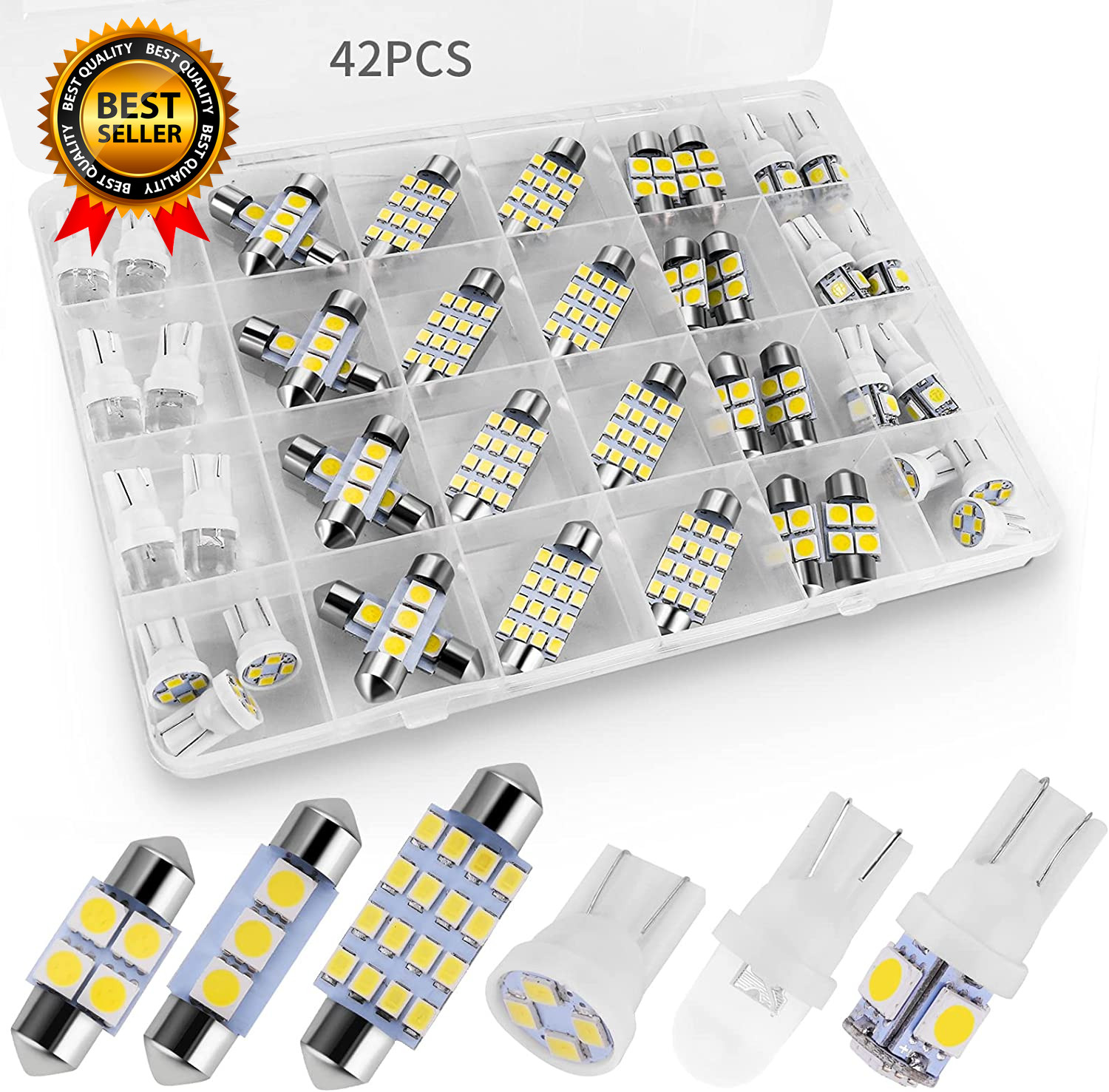 42 Pieces Interior Car Lights Super Bright White Dome Map Tail Cab Lights Bulb 42 Pieces Interior Car Lights Super Bright White Dome Map Tail Cab Lights Bulb