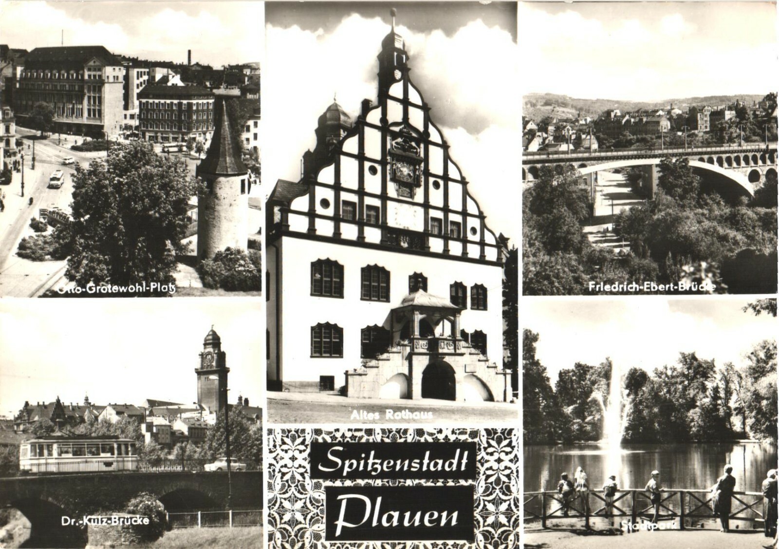 Plauen Germany Multi-View Altes Rathaus RPPC Real Photo Postcard 1978 Unposted