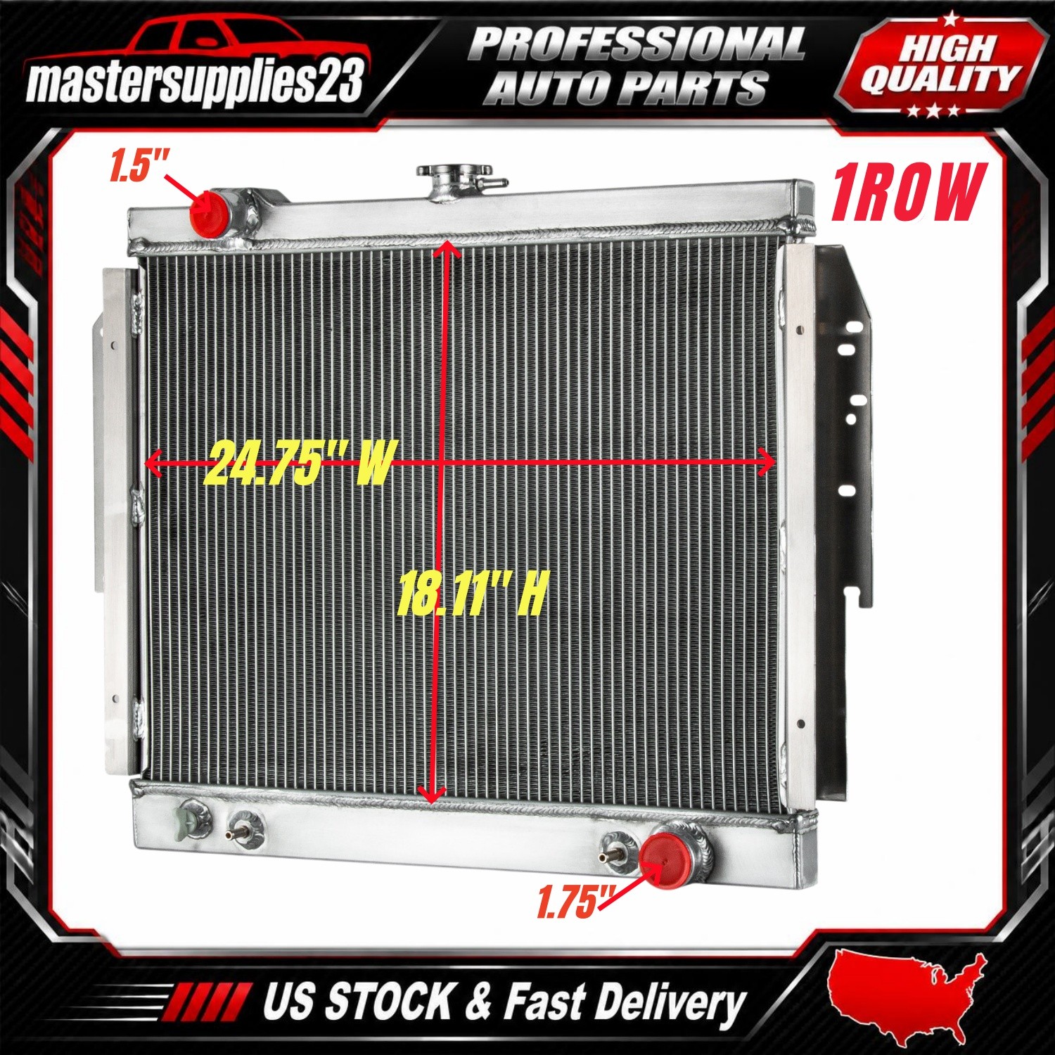 Aluminum Radiator For 1979~1993 1989 Dodge Ram D/W 100 150 250 350 3.9L 5.9L V8