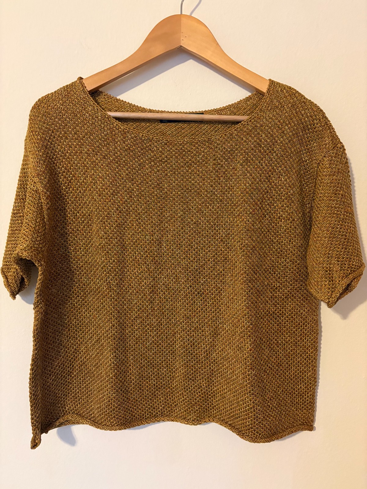Peruvian Connection Pima Cotton Knit Sweater Top Women\'s S Golden Brown