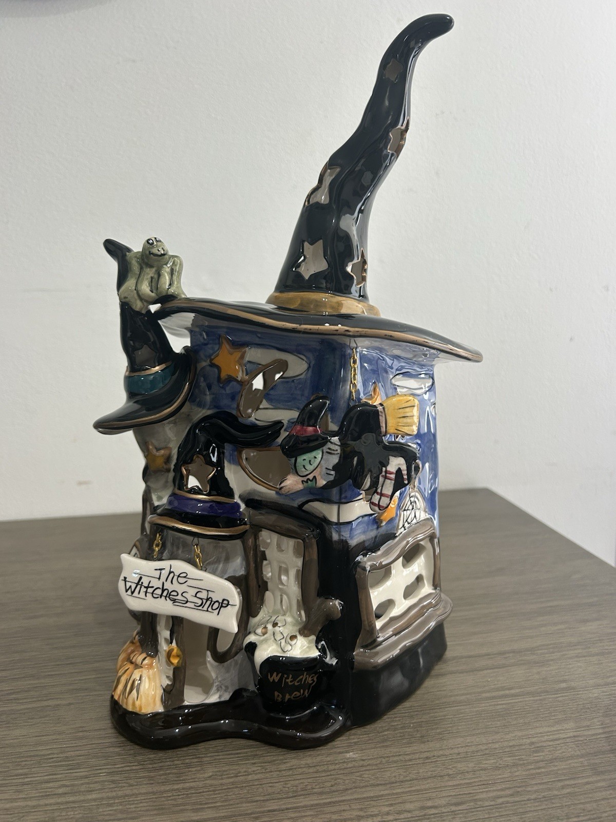 Halloween The Witches Shop Blue Sky Clayworks Heather Goldminc Ceramic tealight