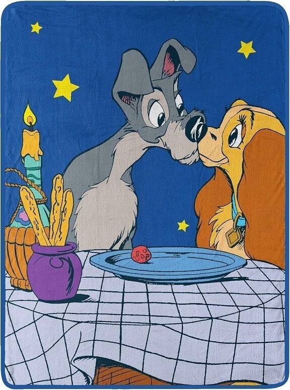 LICENSED Disney Lady and the Tramp New Plush Fleece Throw Gift Blanket Dog Movie LICENSED Disney Lady and the Tramp New Plush Fleece Throw Gift Blanket Dog Movie
