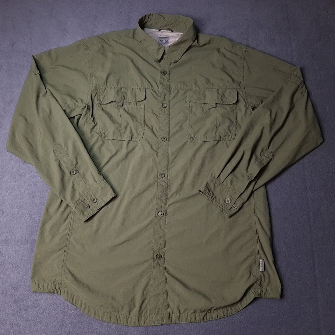 VINTAGE Columbia Titanium Fishing Shirt Mens Extra Large Green Outdoor PFG Style VINTAGE Columbia Titanium Fishing Shirt Mens Extra Large Green Outdoor PFG Style