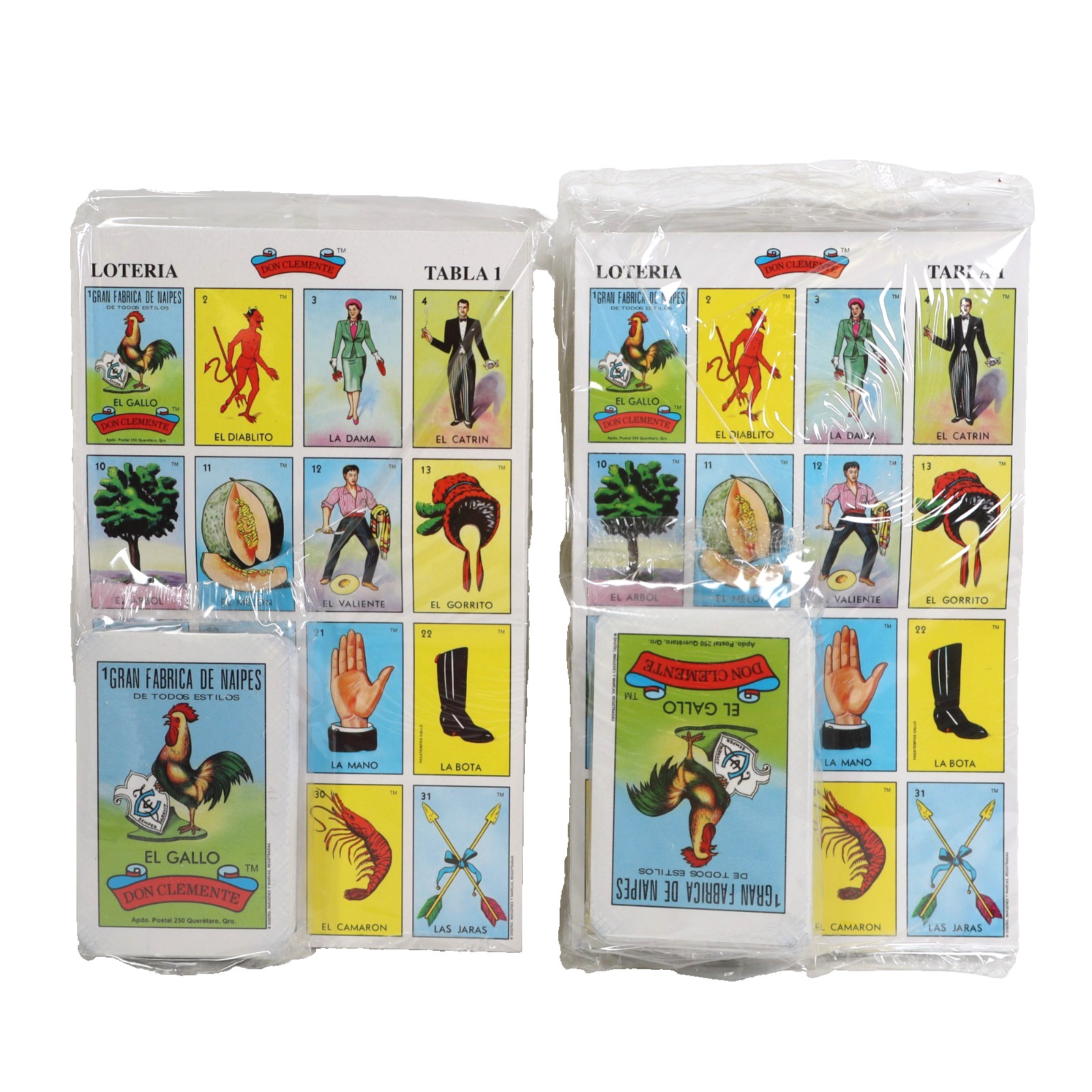 2 PACK Don Clemente Autentica Loteria Mexican Bingo Set 20 Tablets Colorful