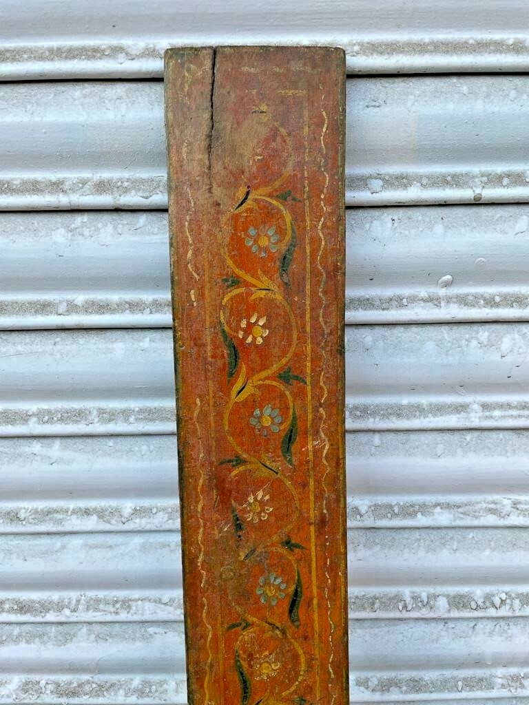 VINTAGE RARE 1930\'s WOODEN UNIQUE DUAL SIDE DIFFERENT DESIGN HANDPAINTED PANEL