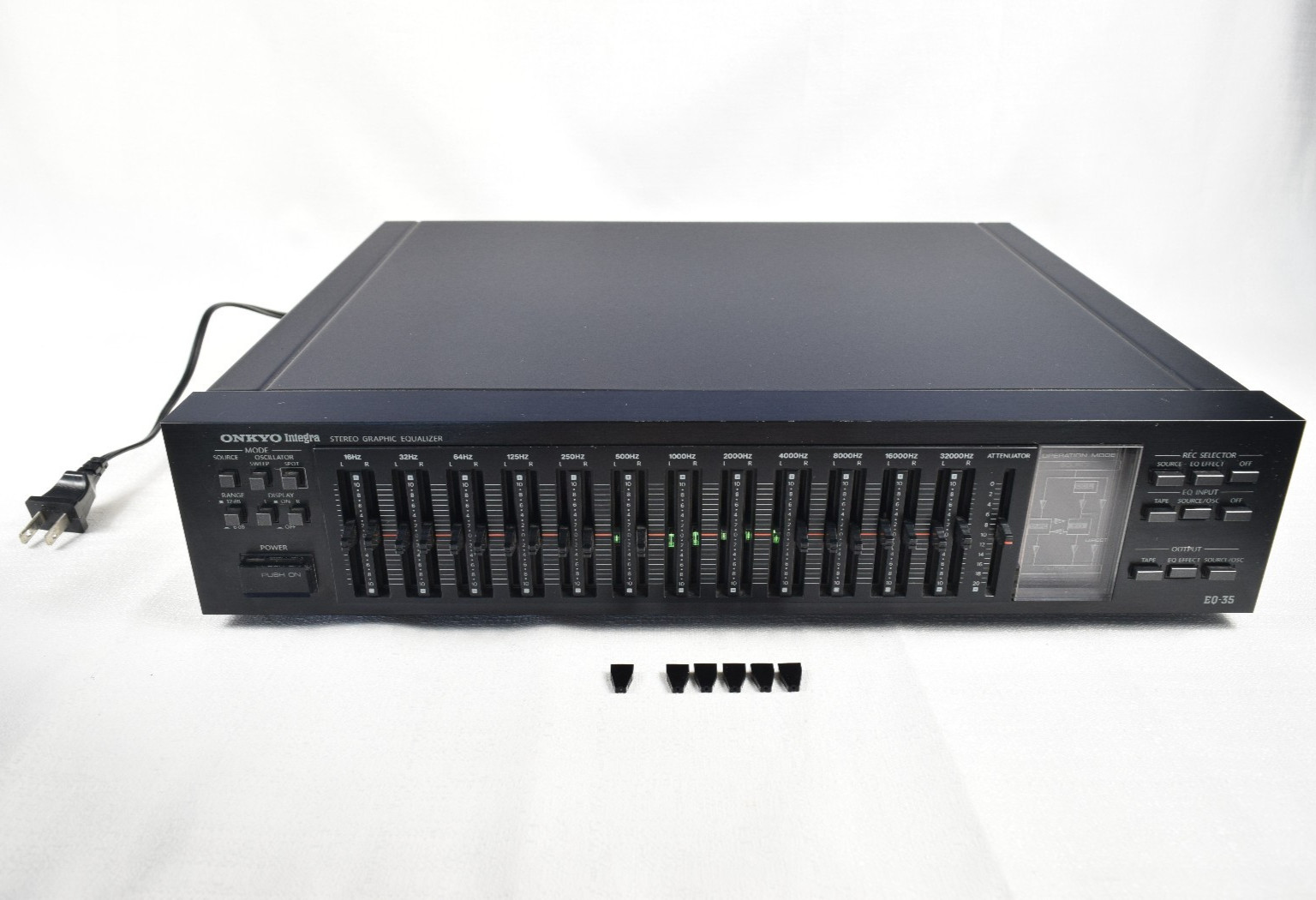 Vtg 80s Onkyo Integra EQ-35 Stereo Graphic Equalizer 12 Band Knob Damage TESTED
