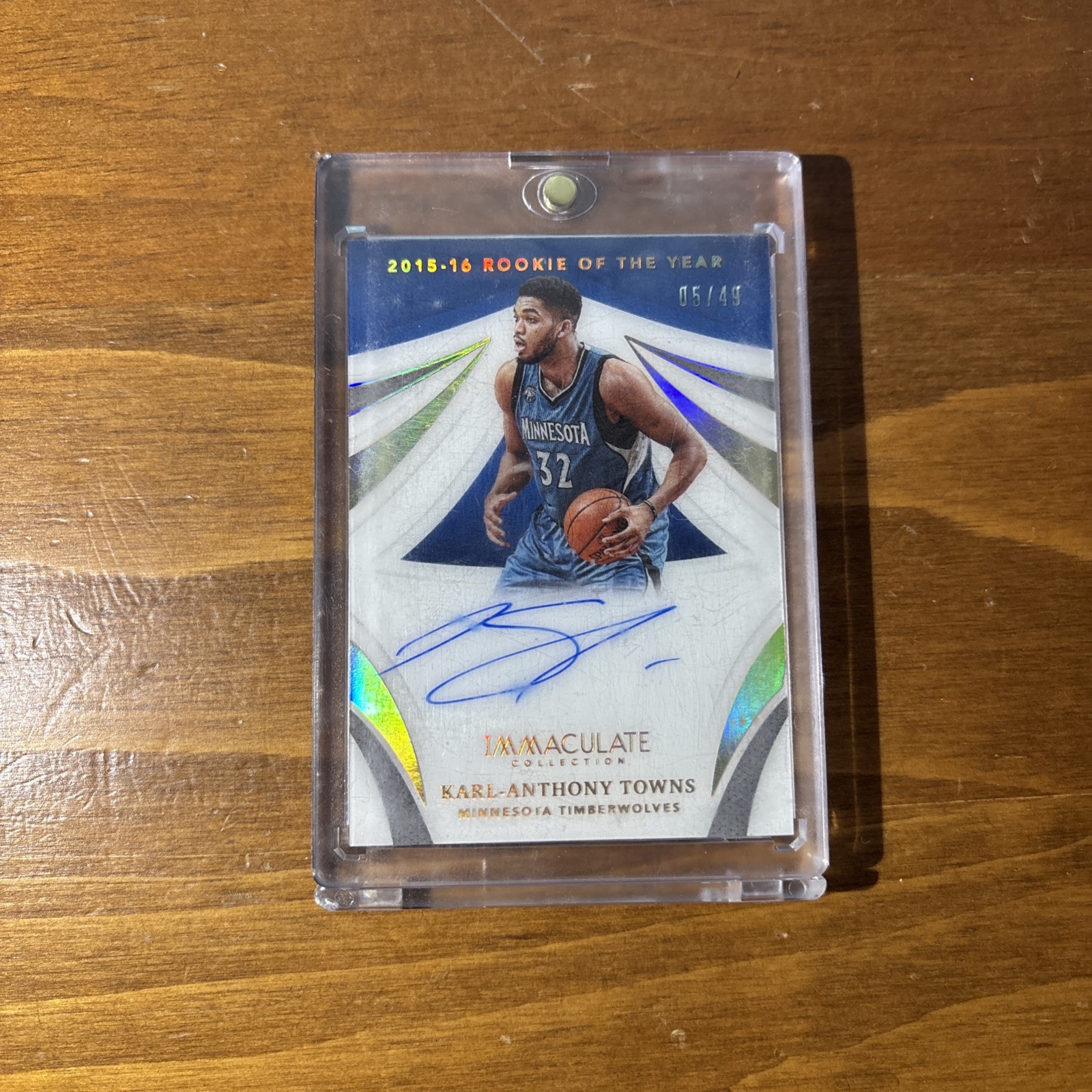 2020-21 Panini Immaculate Karl Anthony-Towns 2015-16 Rookie Of The Year Auto /49 2020-21 Panini Immaculate Karl Anthony-Towns 2015-16 Rookie Of The Year Auto /49