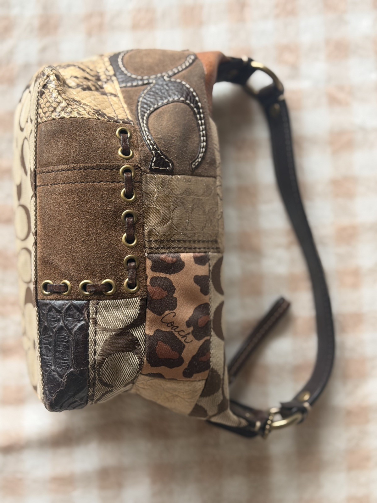 Coach Leopard Patchwork Limited Edition Top Handle VTG Y2K Coach Leopard Patchwork Limited Edition Top Handle VTG Y2K