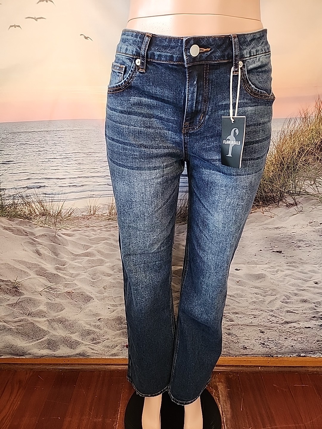 Nwt Flamingals #80009 Dark Blue Jeans 4 Pockets Size 2Xlarge