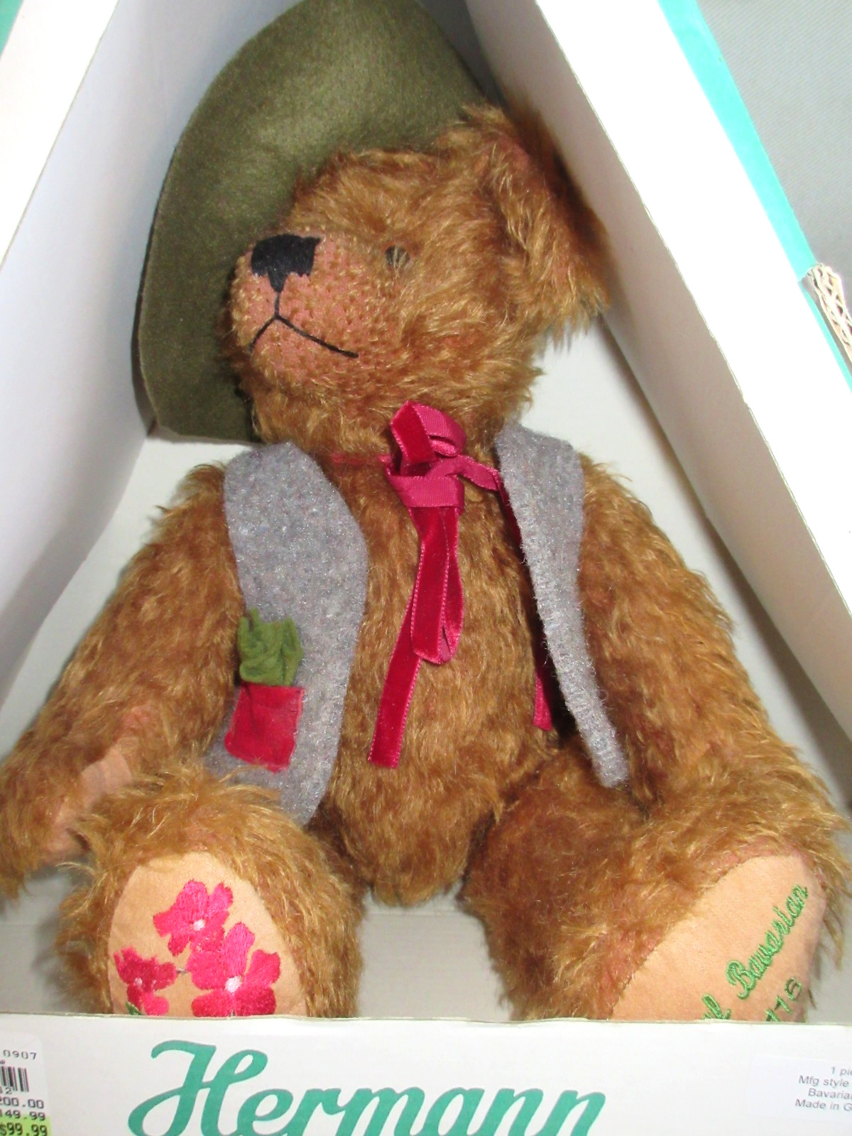 Hermann Original LE Bavarian Dressed Mohair Bear- Jointed in Box w Paperwork Hermann Original LE Bavarian Dressed Mohair Bear- Jointed in Box w Paperwork