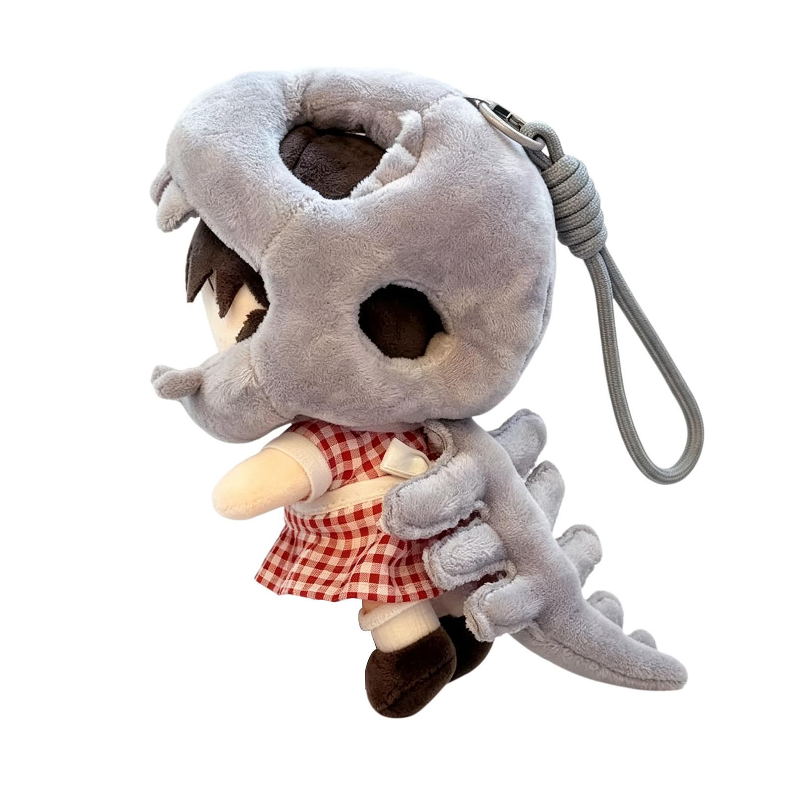 Grey Dinosaur Skeleton Plush Outfit Only, NO DOLL, Doll Clothes Hood & Tail