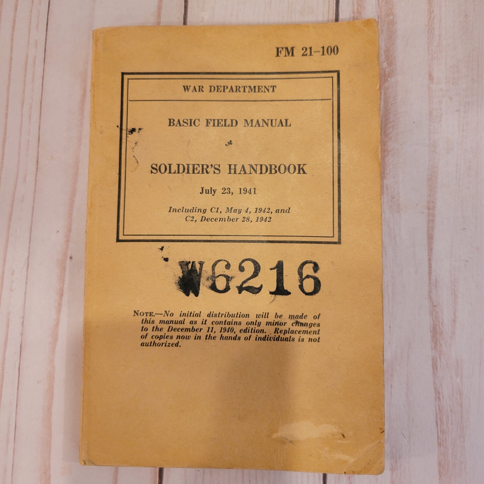 WW2 Period US Army Soldiers HAND BOOK FM 21-100 Dated 1941 WW2 Period US Army Soldiers HAND BOOK FM 21-100 Dated 1941