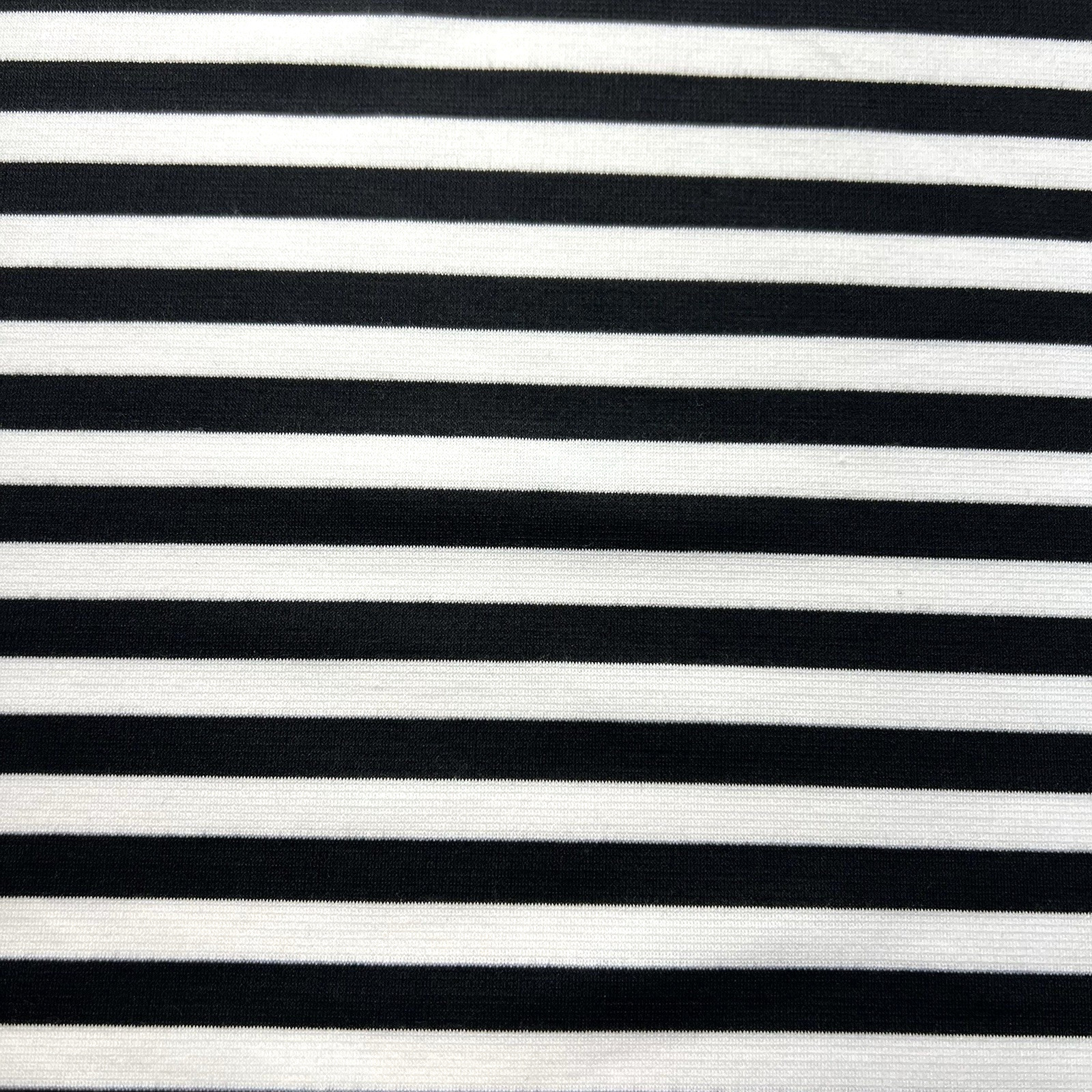 Ponte De Roma Fabric Black & White Stripes Stretch Knit 60\ Ponte De Roma Fabric Black & White Stripes Stretch Knit 60\