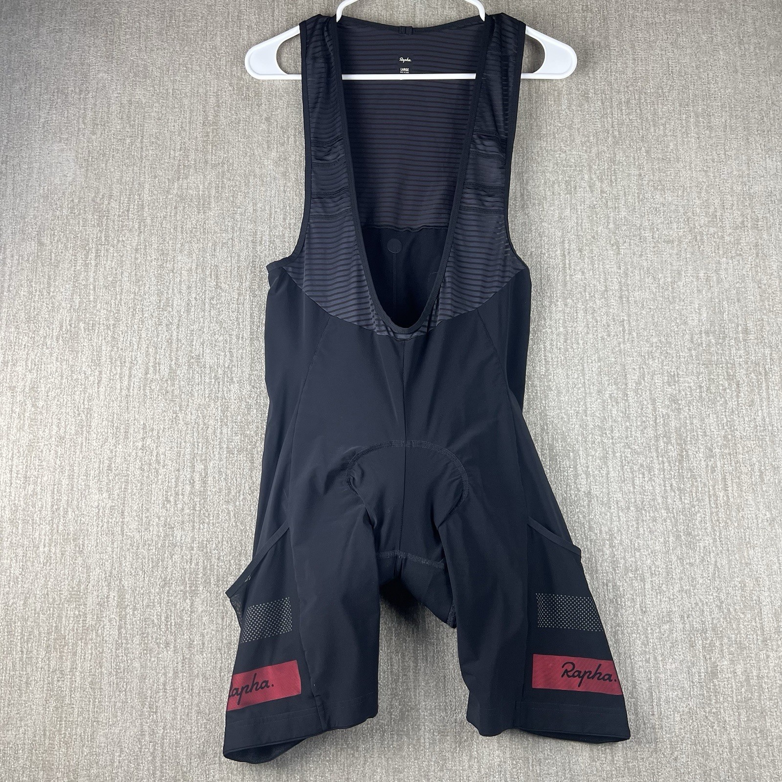 Rapha Men\'s Cargo Bib Shorts Black Size Large Pockets Road Gravel Cycling