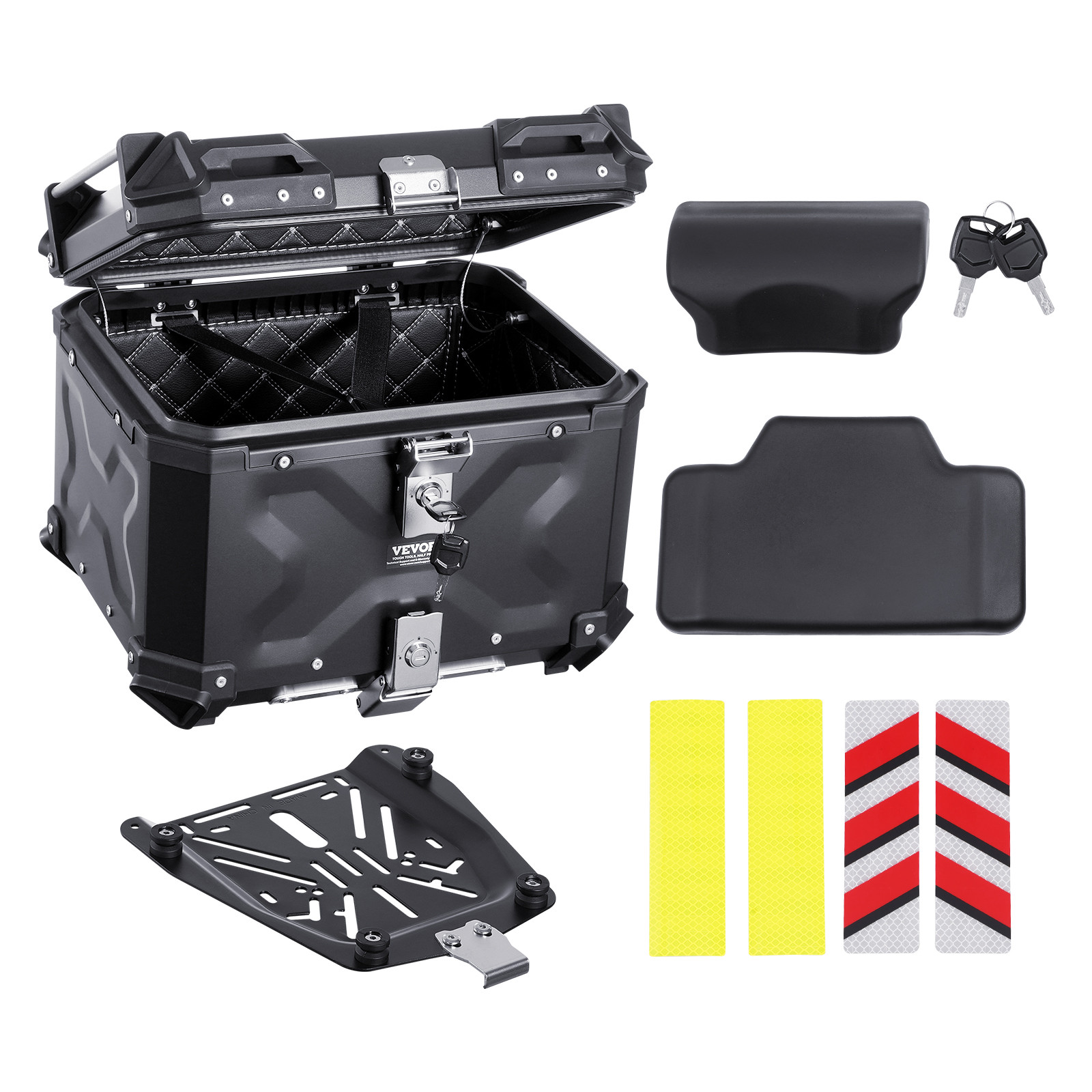 45L Motorcycle Luggage Storage Top Case Trunk Tour Tail Box Scooter Waterproof