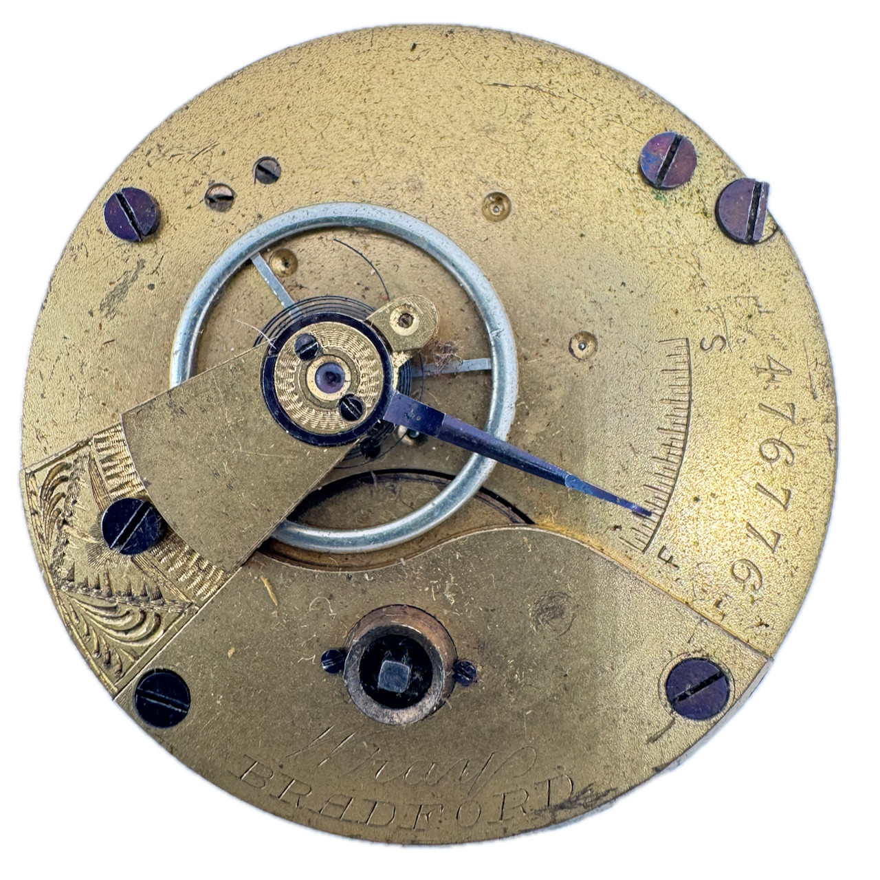 Antique 46mm Wray London Bradford Men's Key Wind Pocket Watch Movement England Antique 46mm Wray London Bradford Men's Key Wind Pocket Watch Movement England