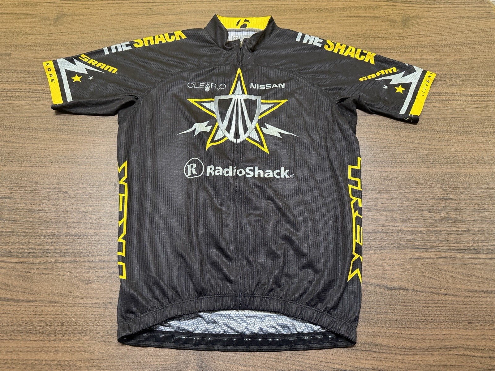 Radio Shack x Livestrong x Trek Black Full-Zip Bontrager Cycling Jersey - Medium