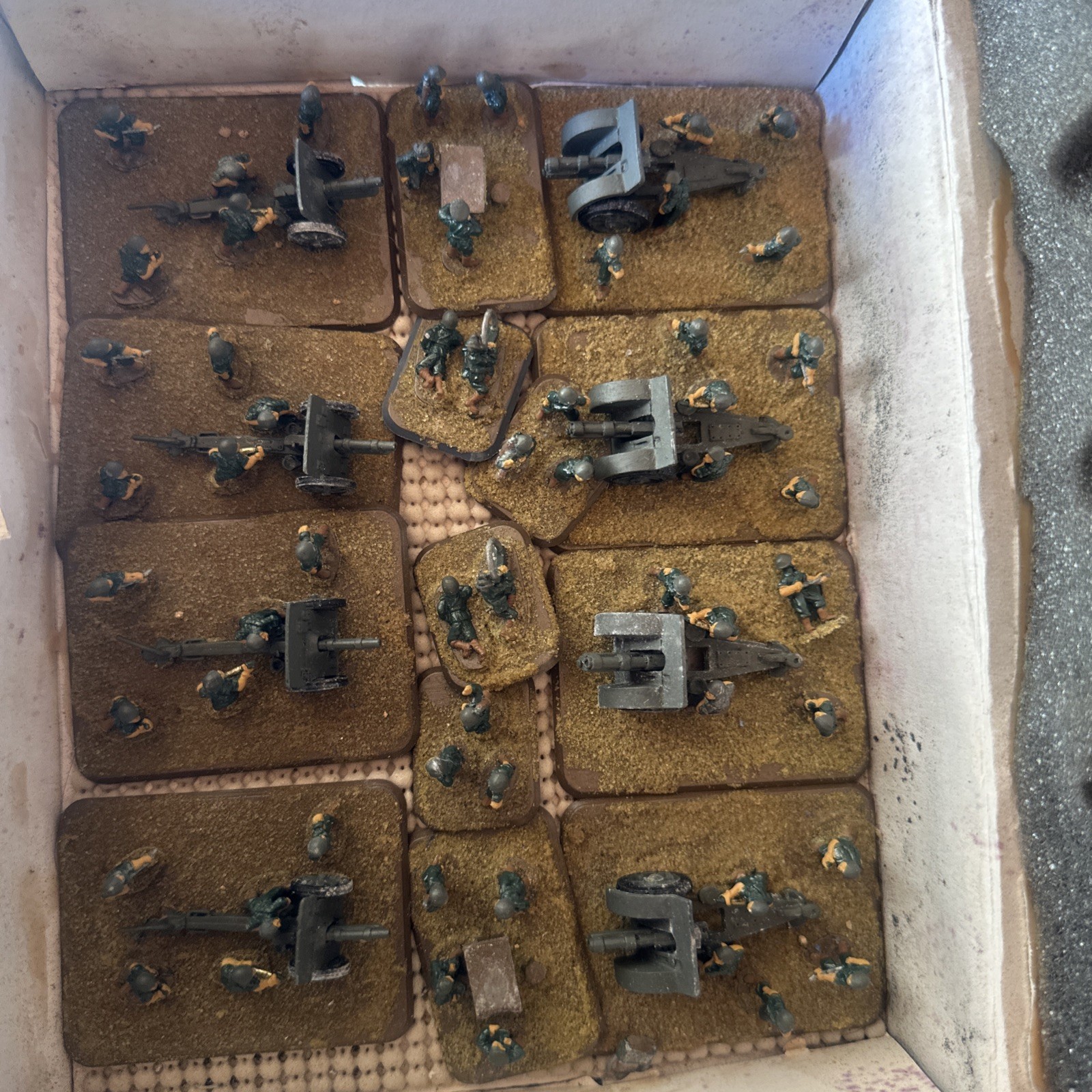 Flames of War 15mm WWII German Artillery Gun Crew Painted Miniatures Large Lot