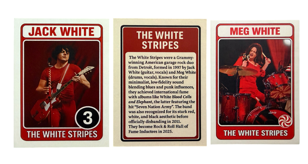 Jack White & Meg White - The White Stripes Rock & Roll HOF Trading Cards