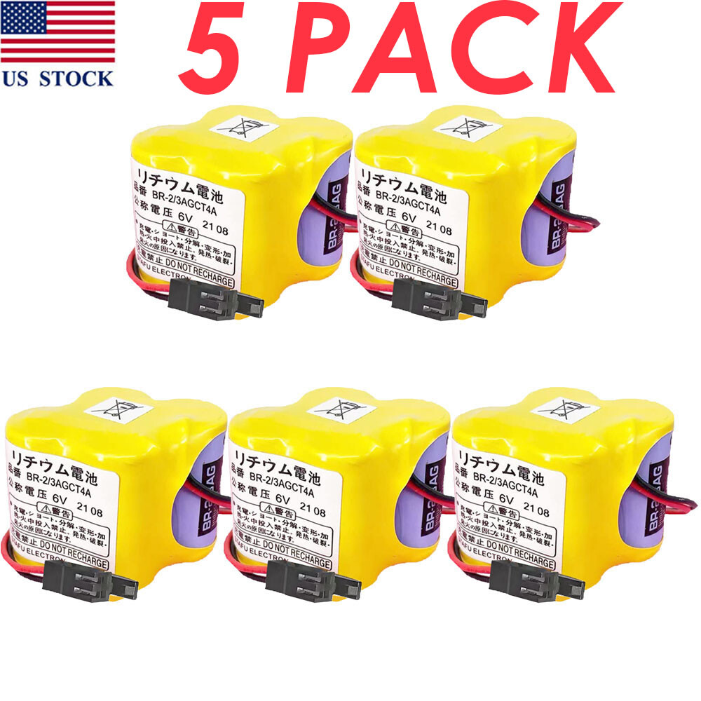 5X Fast BR-2/3AGCT4A BR2/3AG Replace for Panasonic A06B6114K504 with Plug J