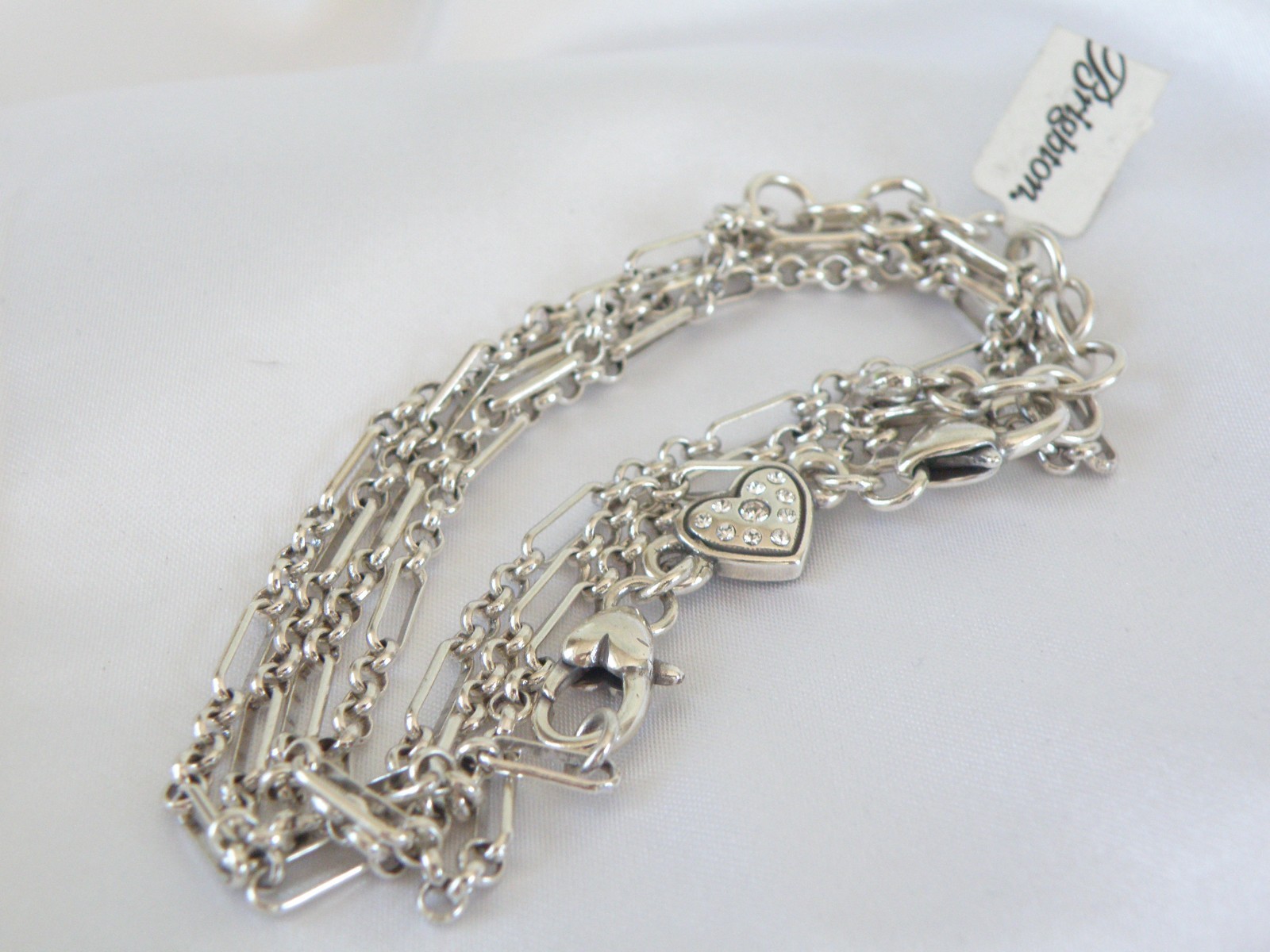 New Brighton Silver ABC’s Long Necklace Charm Holder J46702 31” Long
