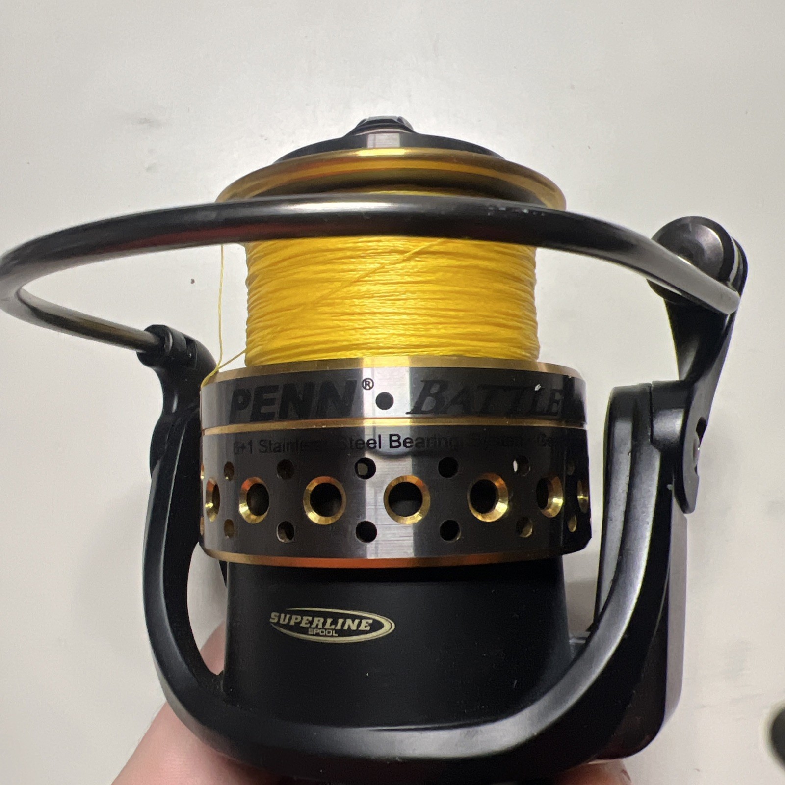 PENN Battle II 6000 Spinning Reel 5.6:1 5+1 Bearings Front Drag Black/Gold