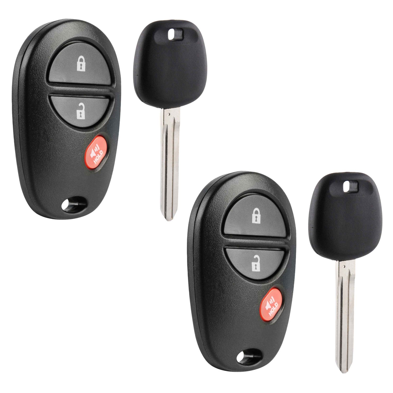2 Replacement For 2007 2008 2009 2010 Toyota Tundra Key + Fob Remote