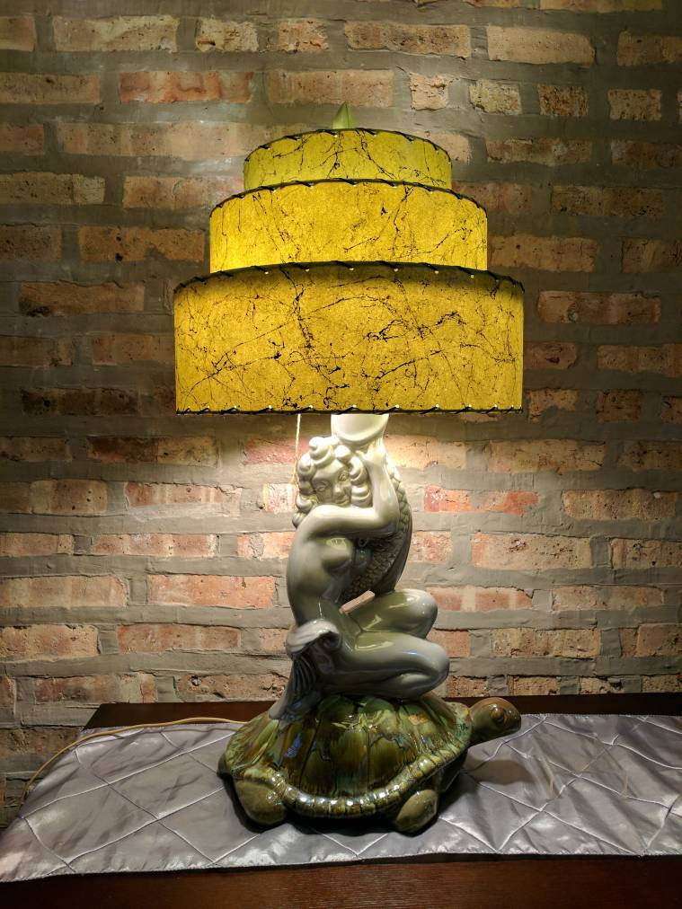 Mid Century Vintage Style 3 Tier Fiberglass Lamp Shade Modern Pagoda Olive Mid Century Vintage Style 3 Tier Fiberglass Lamp Shade Modern Pagoda Olive