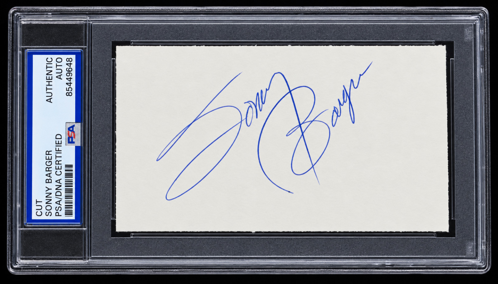 Signed Sonny Barger Card A Founder of The Hells Angels Autographed Cut Auto PSA