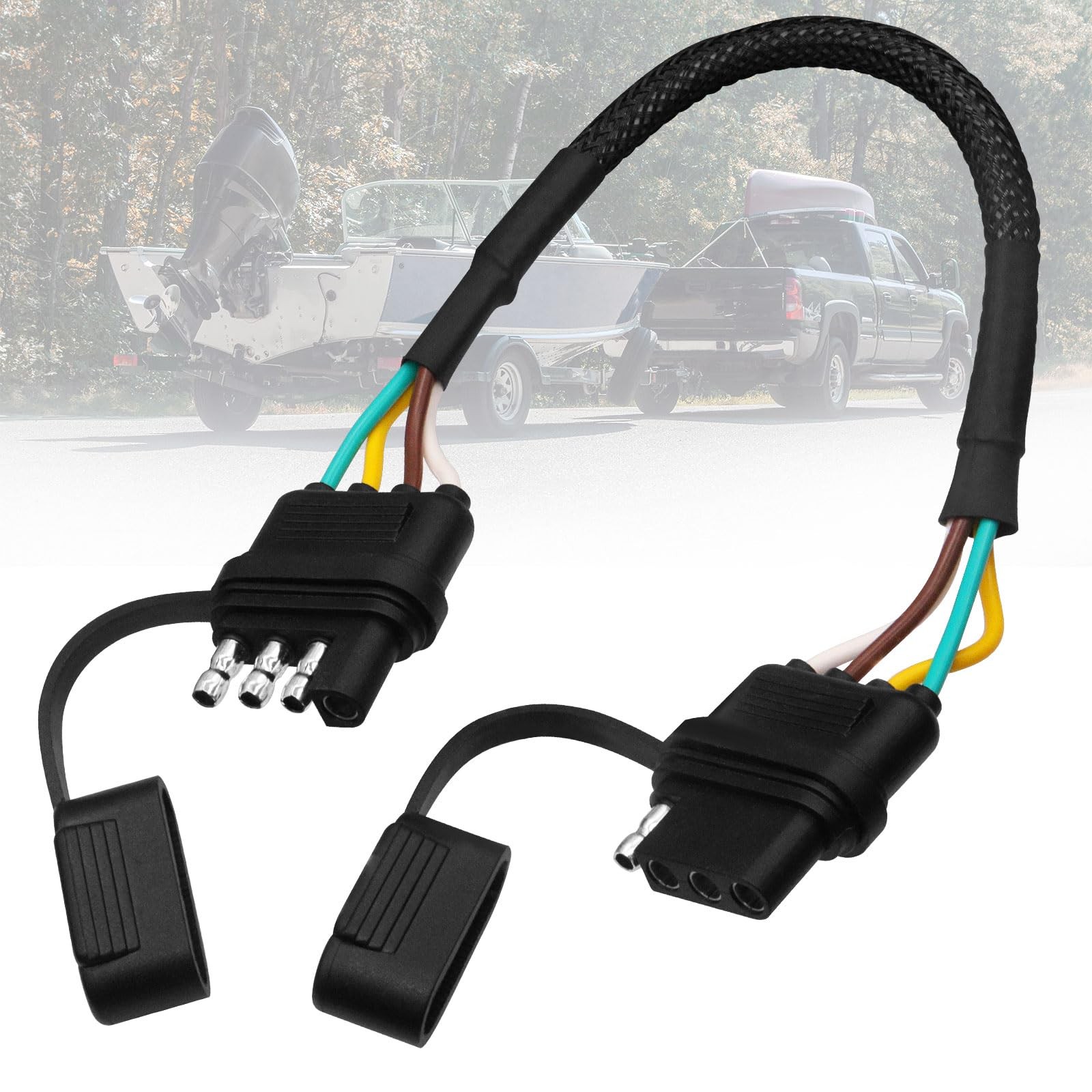 Seamaka 4 Pin Trailer Wiring Harness,4 Way Flat 12\
