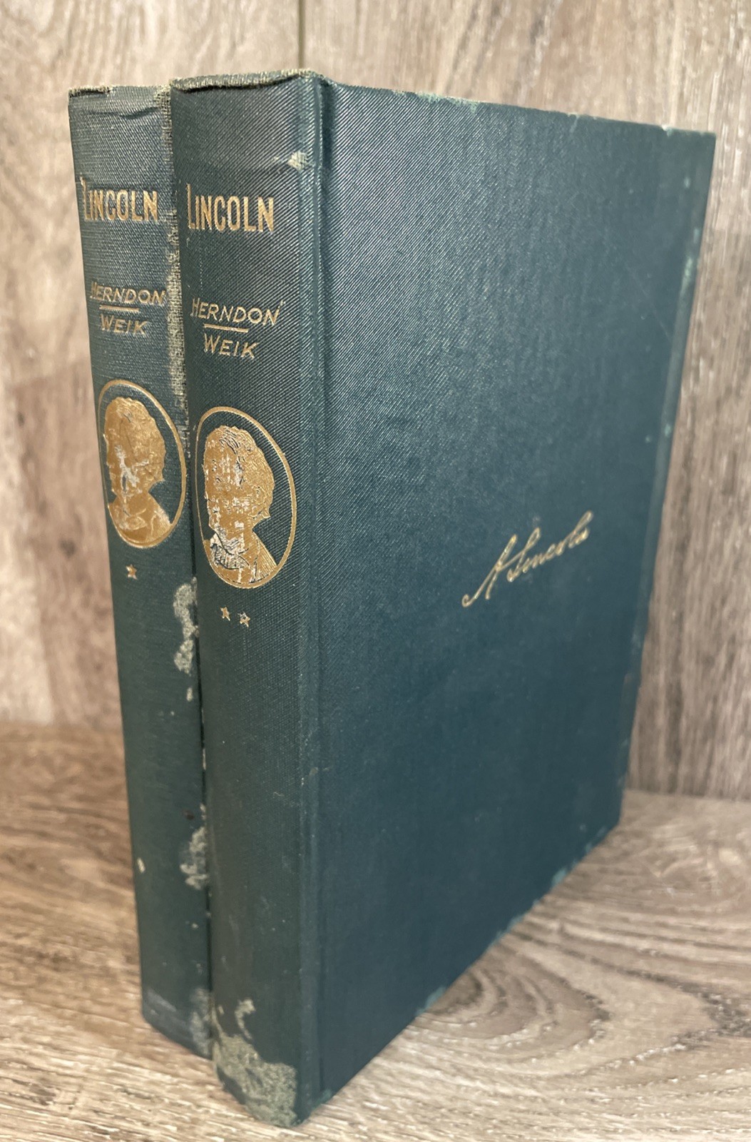 Herndon\'s Lincoln True Story Great Life 1921 Deluxe Vols 1 2 Gold Gilt Top Edge
