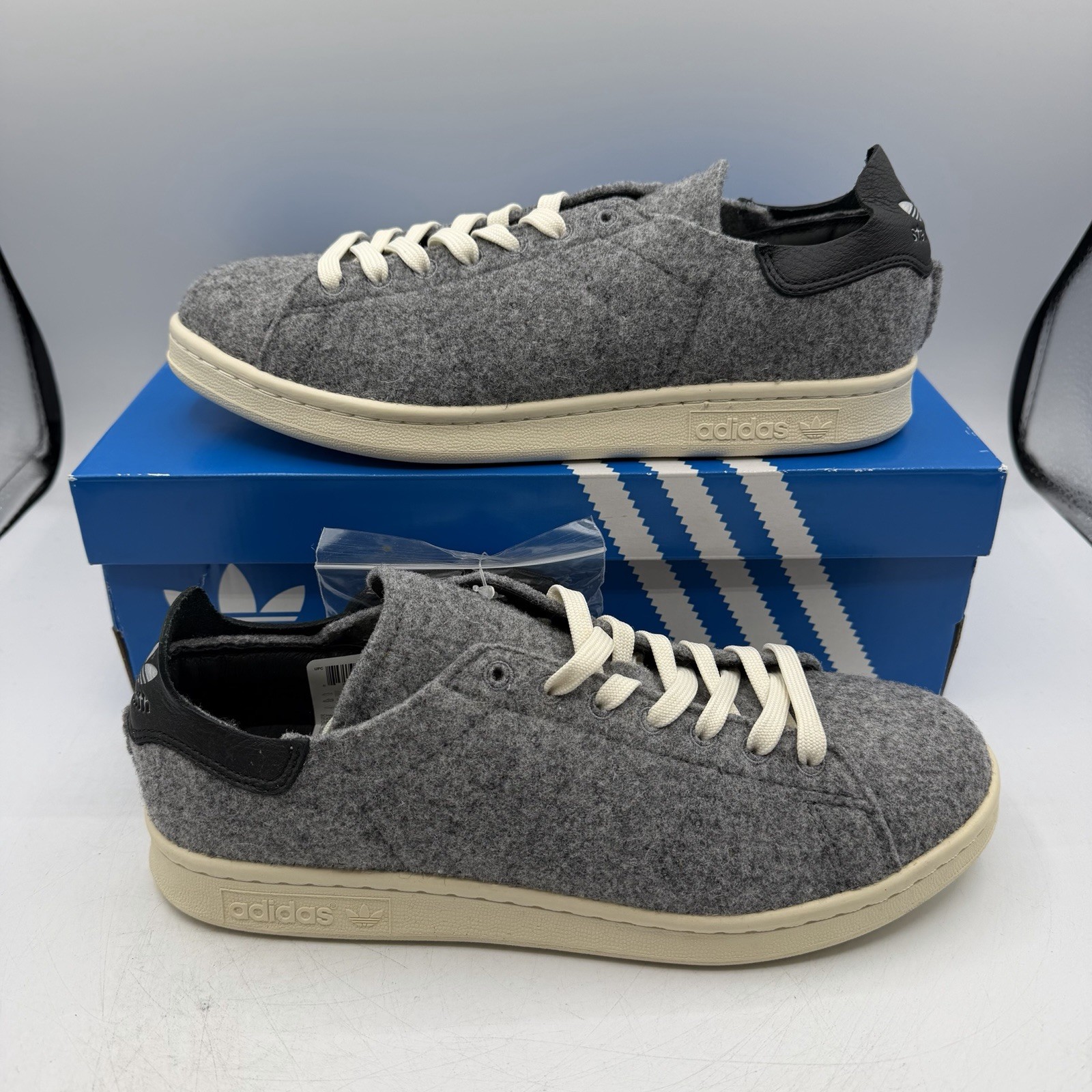 Adidas Stan Smith PC Wool Originals Shoes Men Sz 10.5 Grey/Black Sneakers AQ8452 Adidas Stan Smith PC Wool Originals Shoes Men Sz 10.5 Grey/Black Sneakers AQ8452