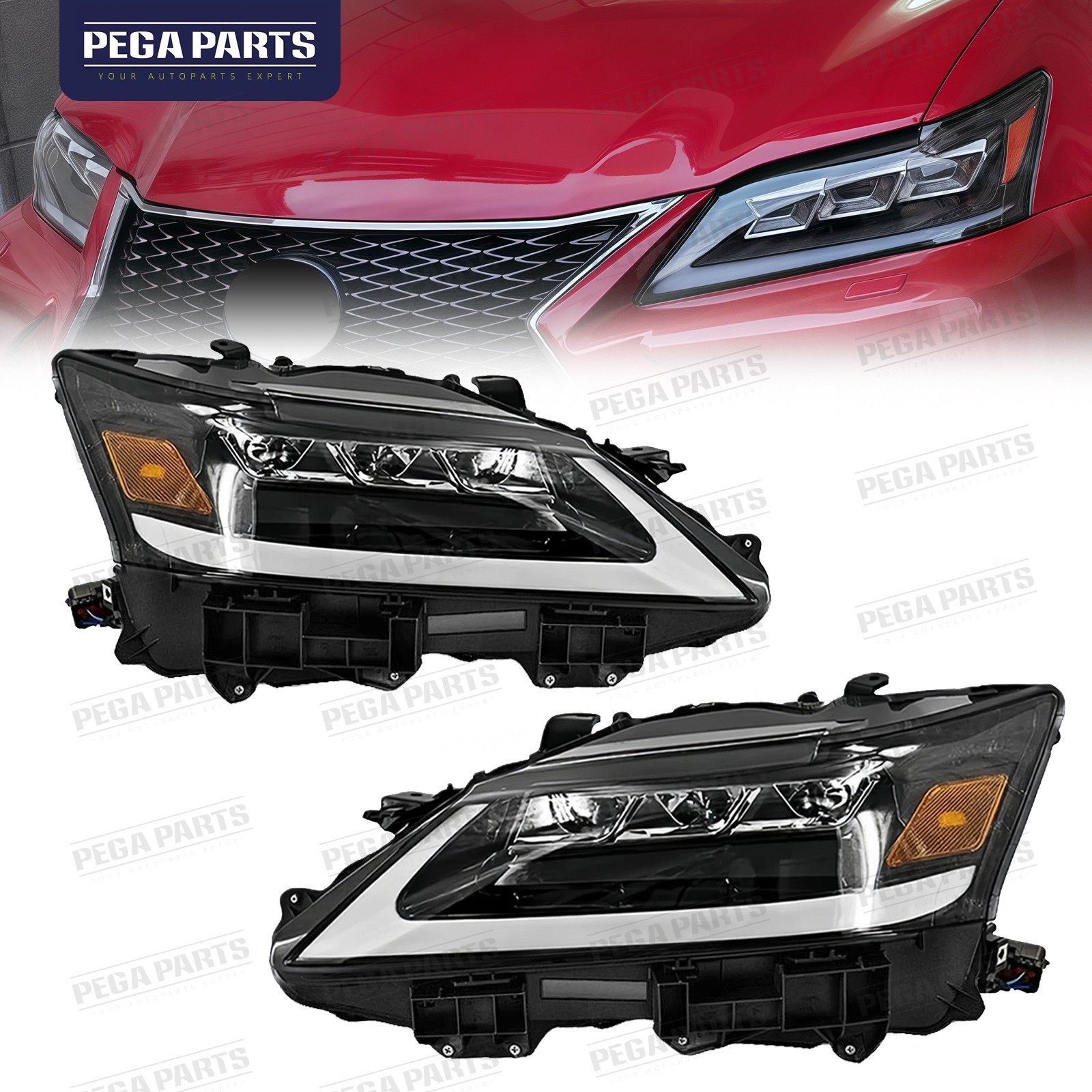 For 2013-2015 Lexus GS GS350 GS450h LH & RH TRIPLE LED Headlight Headlamp w/ AFS