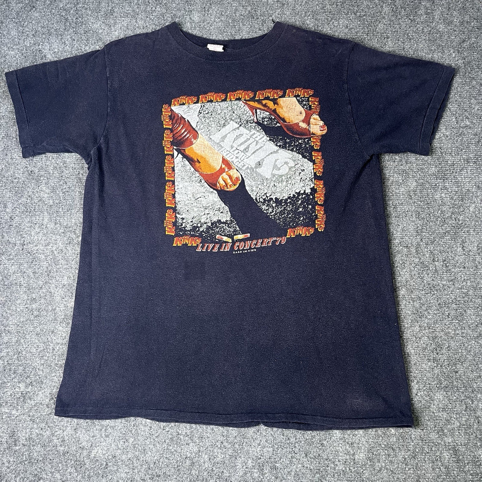 Vtg 1979 The Kinks Concert Tour T-shirt 1970s Band Tee Single Stitch 79s Rock