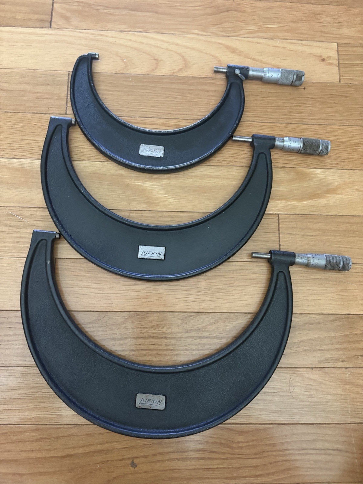 Vintage Set 3 LUFKIN Outside Micrometers 5-6 Vintage Set 3 LUFKIN Outside Micrometers 5-6