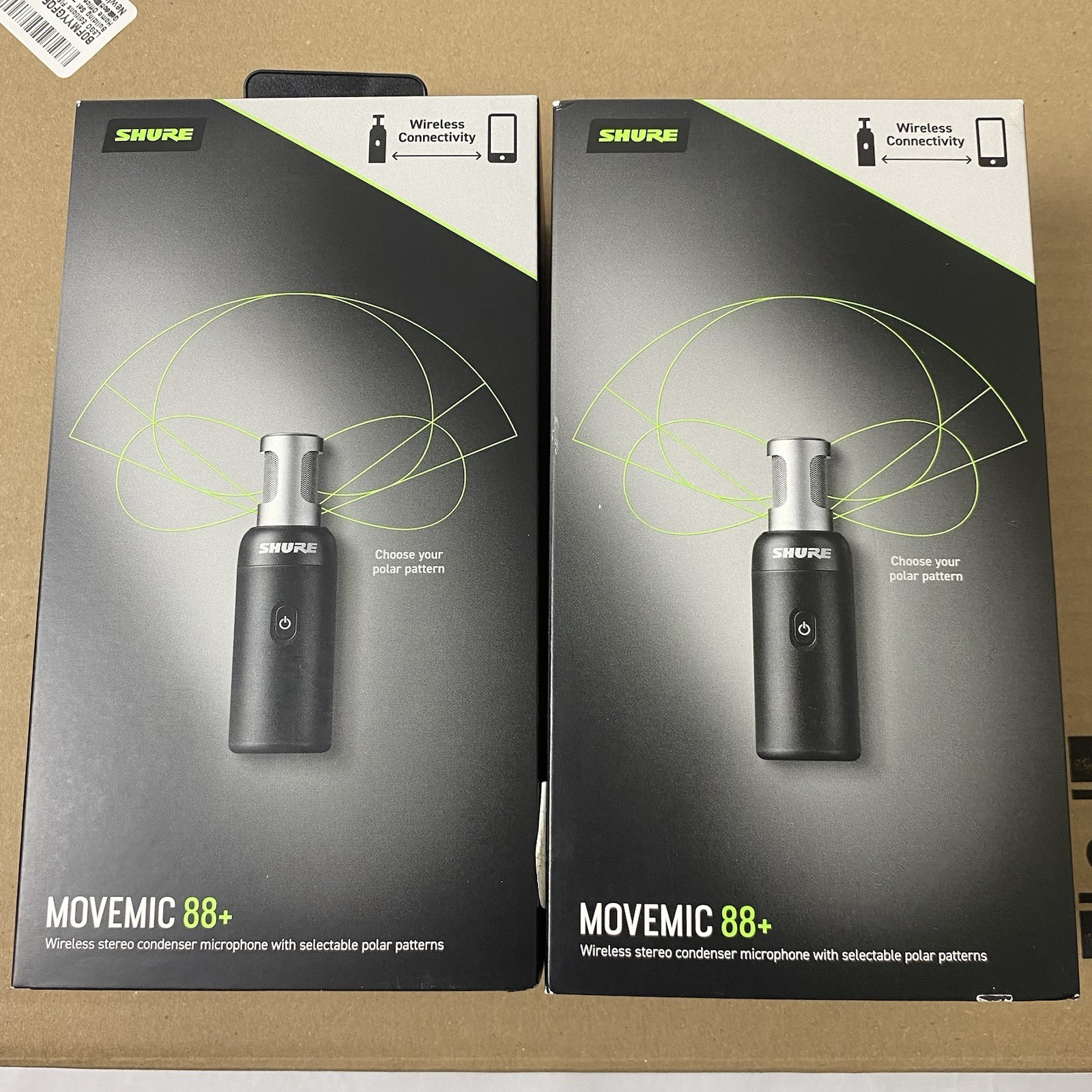 Shure MoveMic 88+ Wireless Stereo Microphone for iPhone Android 4 Polar Patterns Shure MoveMic 88+ Wireless Stereo Microphone for iPhone Android 4 Polar Patterns