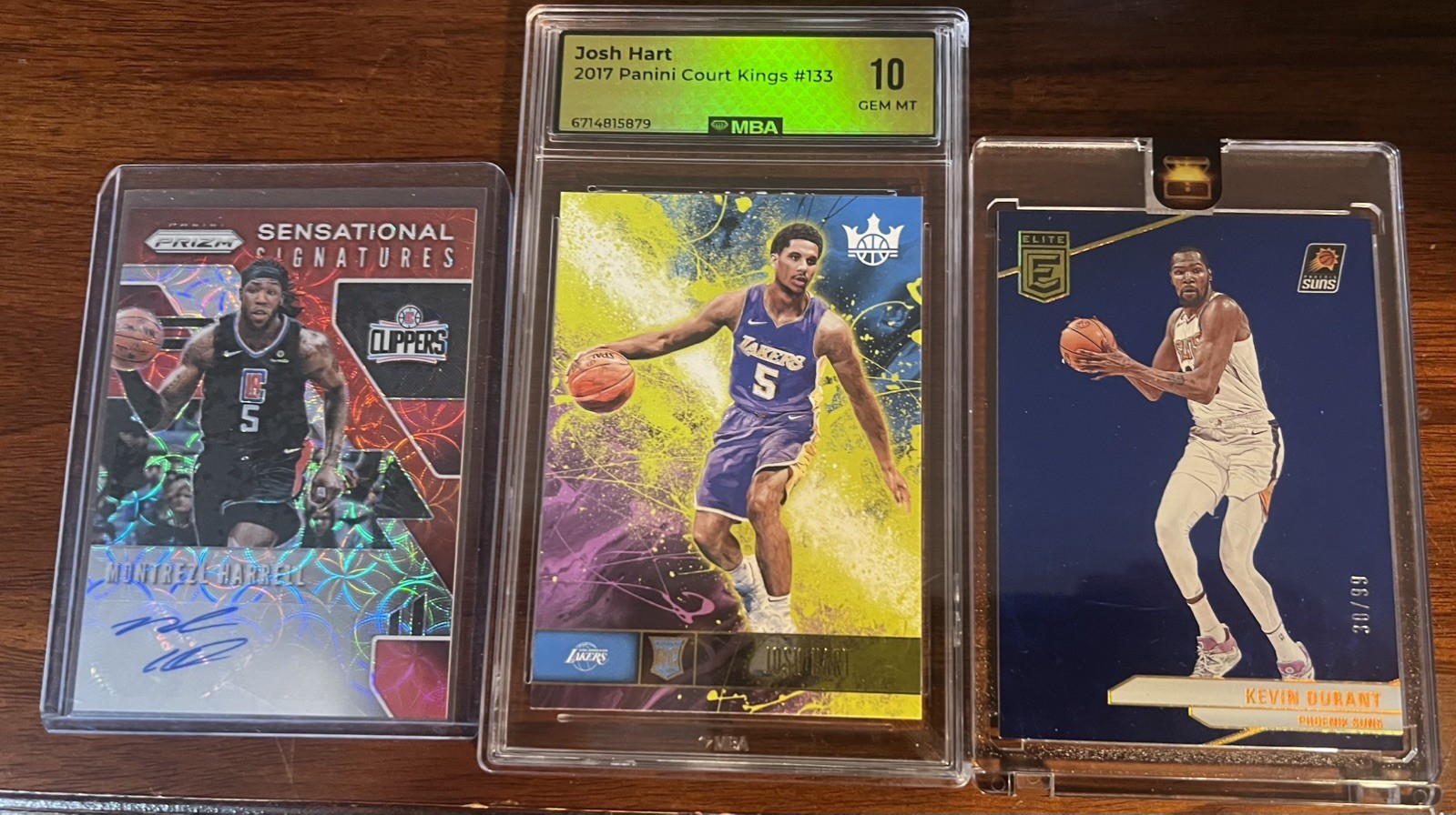 Kevin Durant /99 Josh Hart RC MBA 10 Montrezl Harrell Prizm Auto 3 Card Lot Kevin Durant /99 Josh Hart RC MBA 10 Montrezl Harrell Prizm Auto 3 Card Lot
