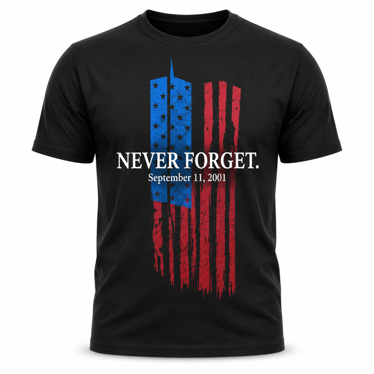 911 Never Forget 9/11 T Shirt September 11 2001 Memorial American Flag Tee S-5XL