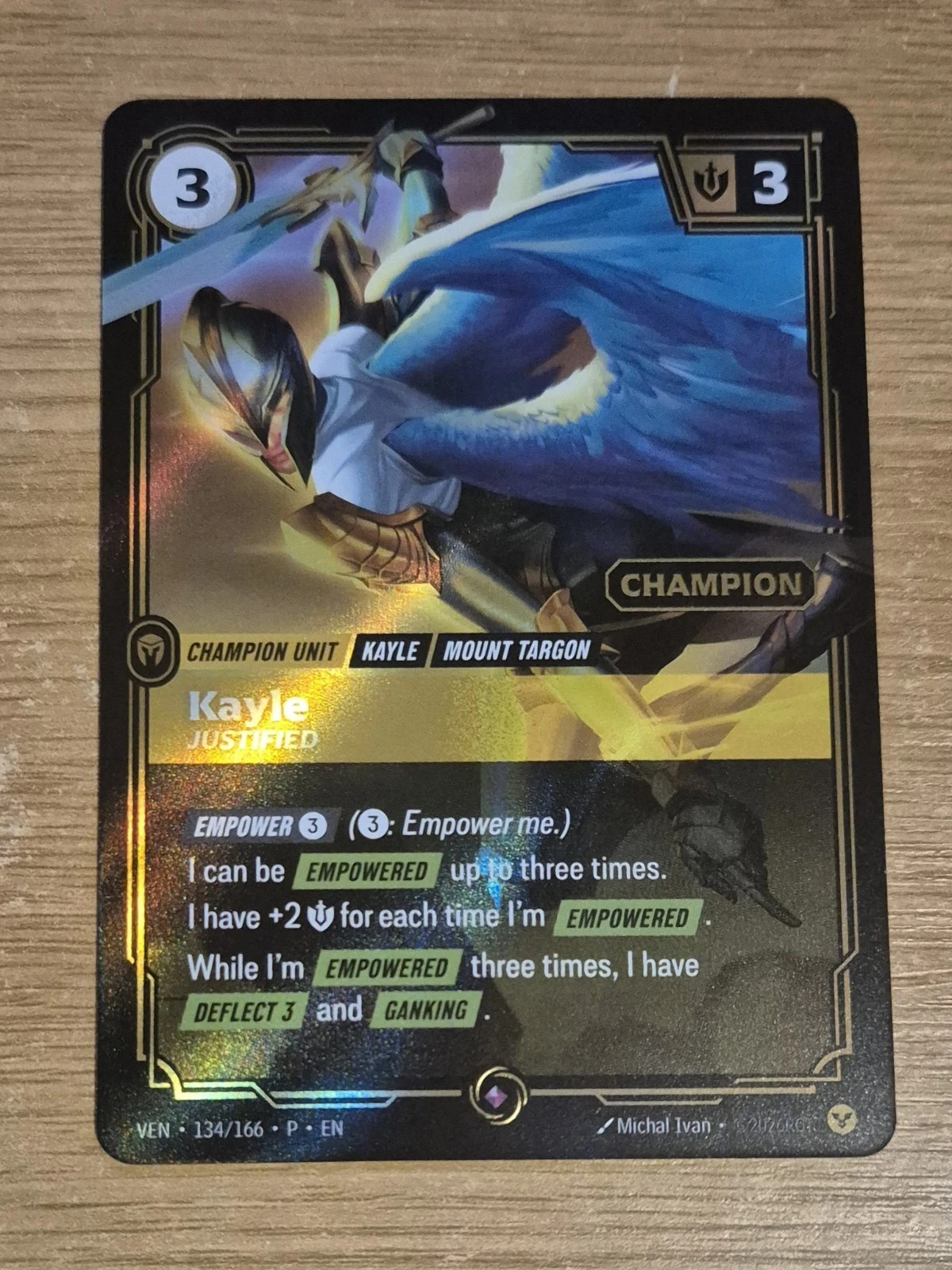 1x FOIL KAYLE JUSTIFIED - Vendetta Riftbound SKIRMISH CHAMPION 1x FOIL KAYLE JUSTIFIED - Vendetta Riftbound SKIRMISH CHAMPION